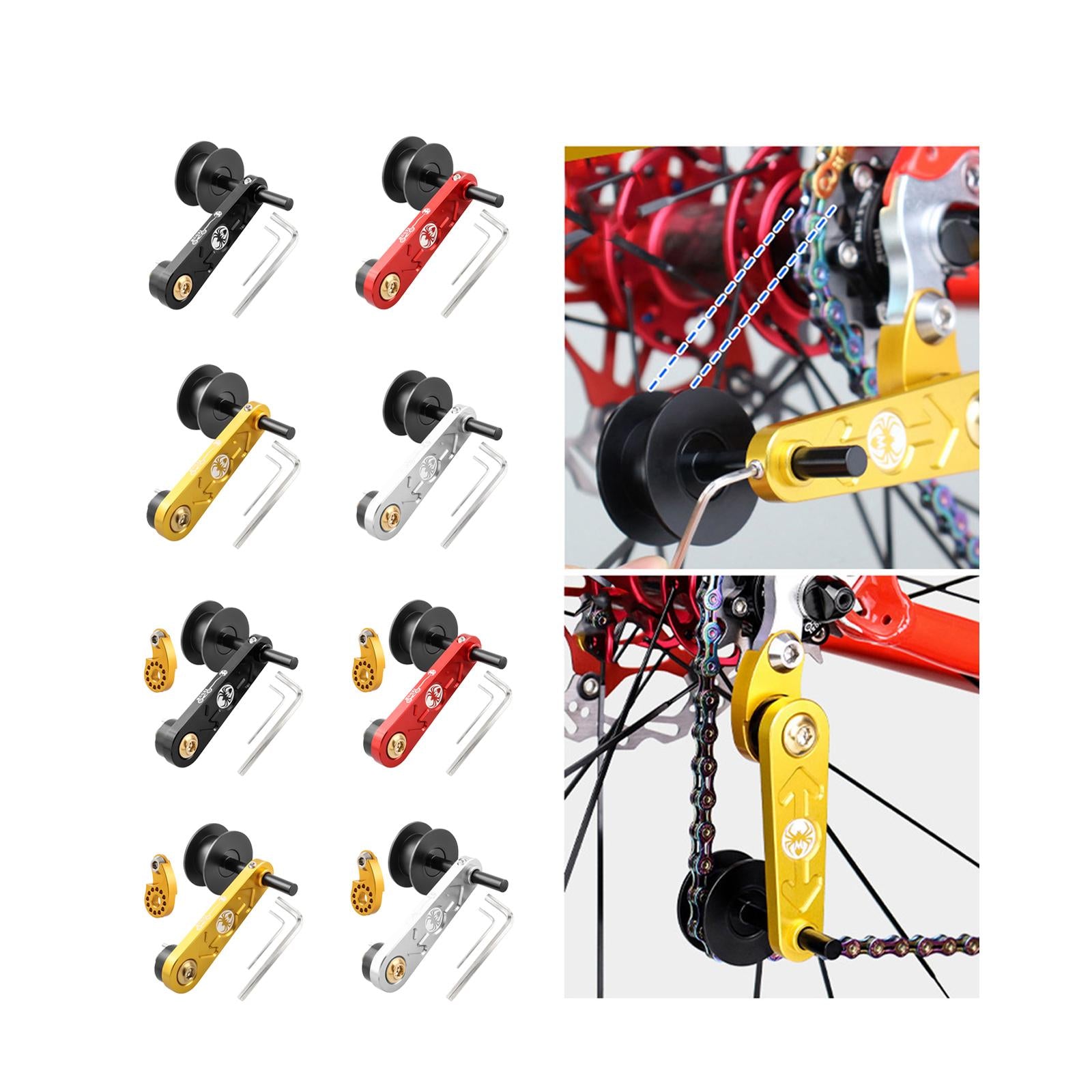 Bike Chain Tensioner Aluminum Alloy Tool Lightweight Adapter Chain Converter black