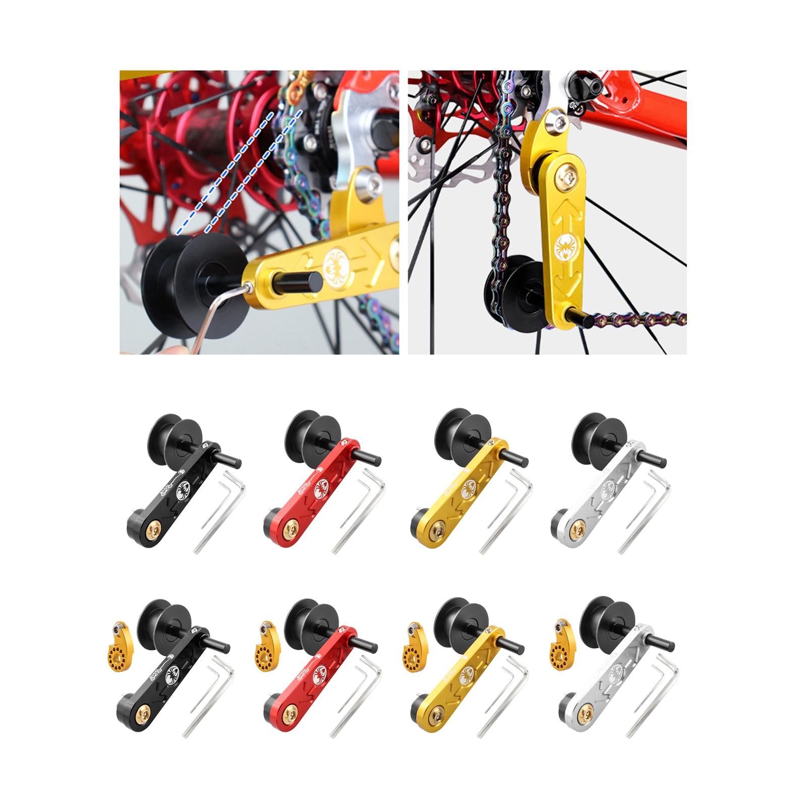 Bike Chain Tensioner Aluminum Alloy Tool Lightweight Adapter Chain Converter black