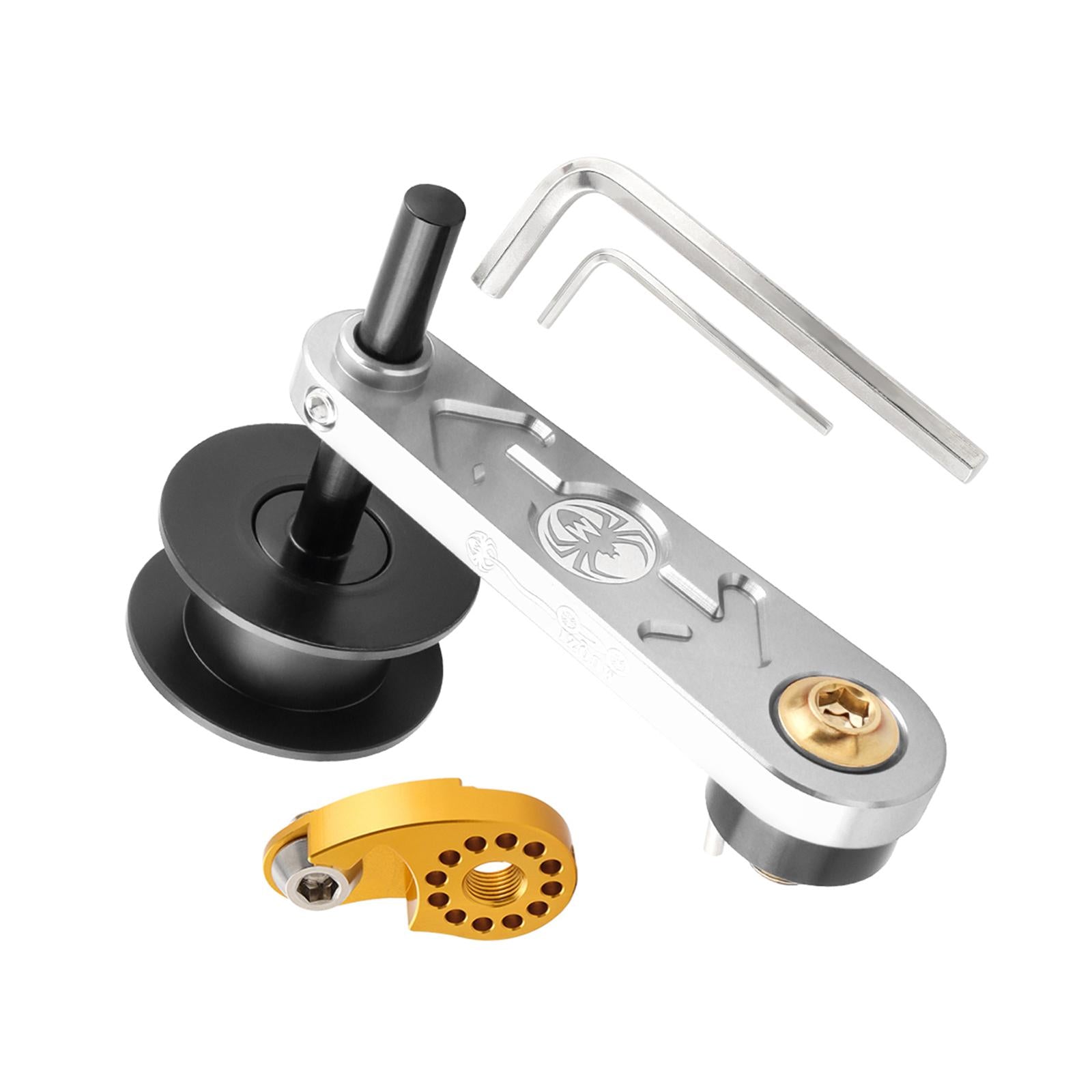Bike Chain Tensioner Aluminum Alloy Tool Lightweight Adapter Chain Converter silver withRegulator