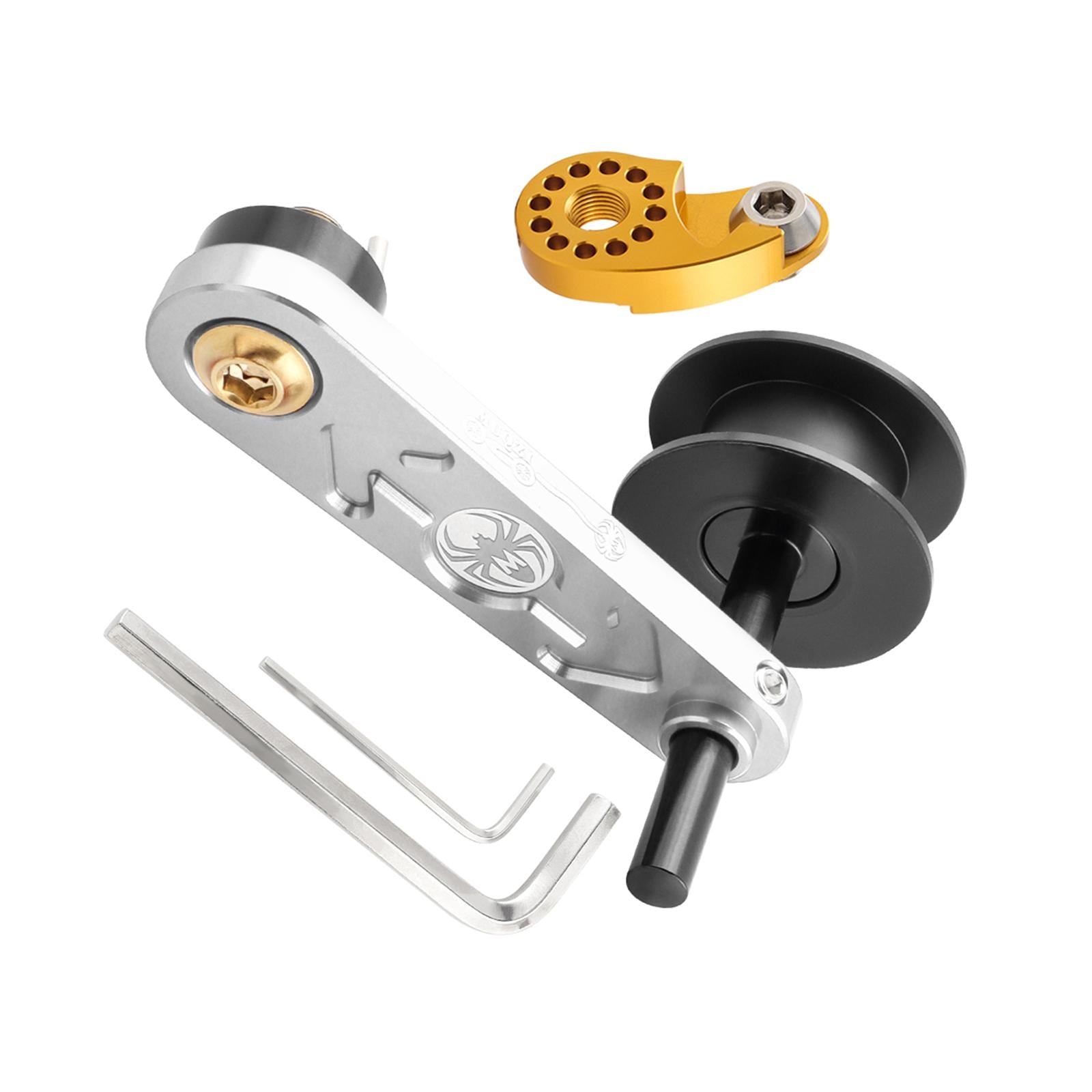 Bike Chain Tensioner Aluminum Alloy Tool Lightweight Adapter Chain Converter silver withRegulator