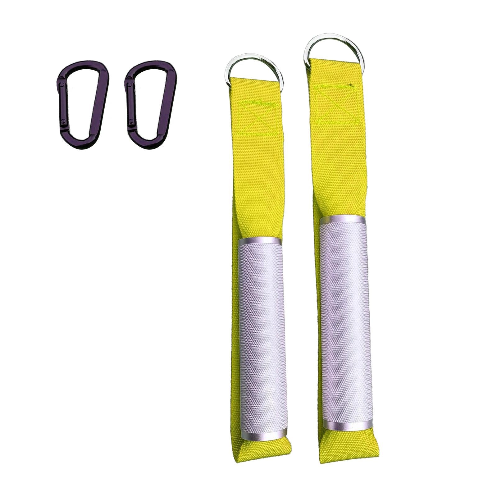 2Pcs Gyms Handles Resistance Exercise Metal for Yoga Strength Trainer Pilates yellow