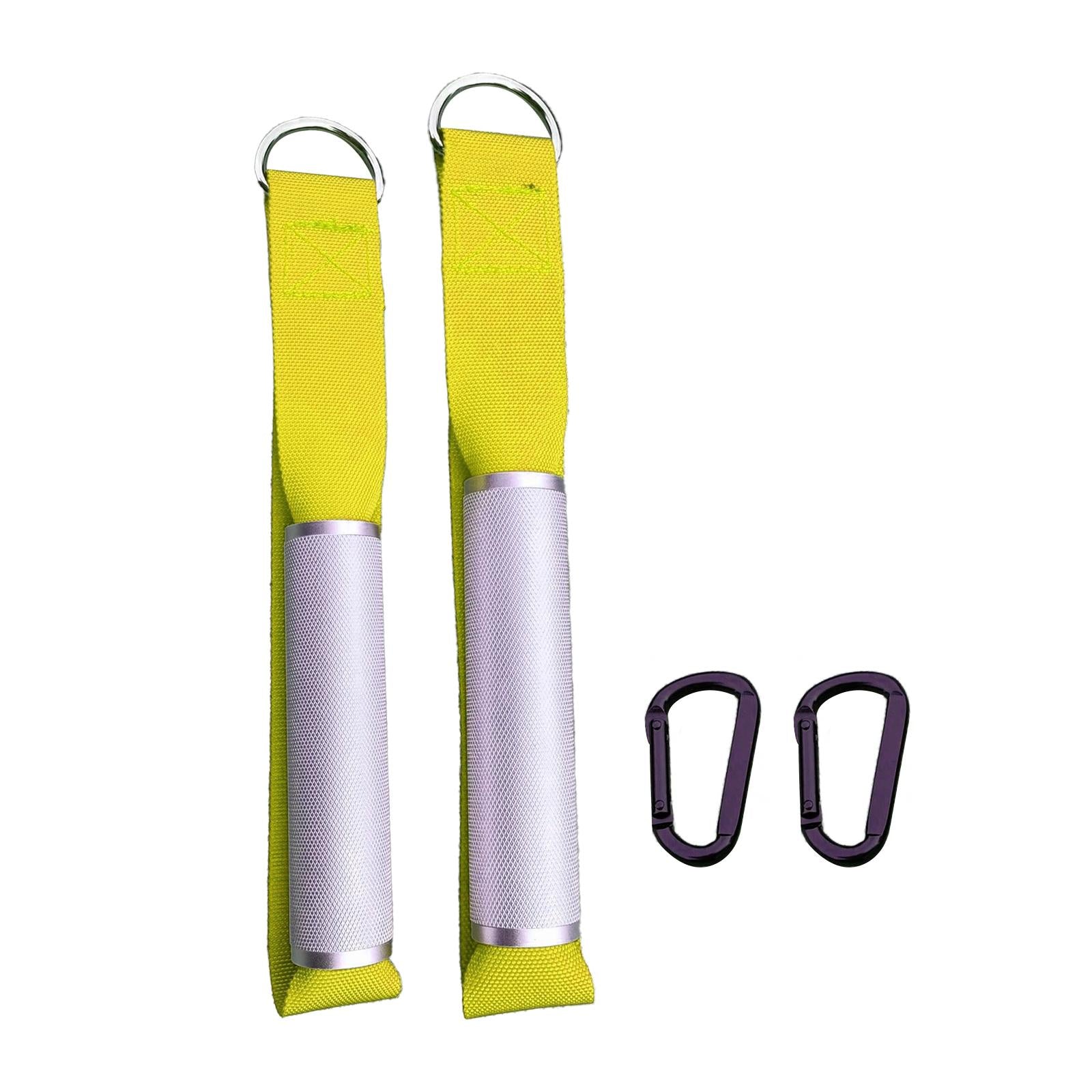 2Pcs Gyms Handles Resistance Exercise Metal for Yoga Strength Trainer Pilates yellow