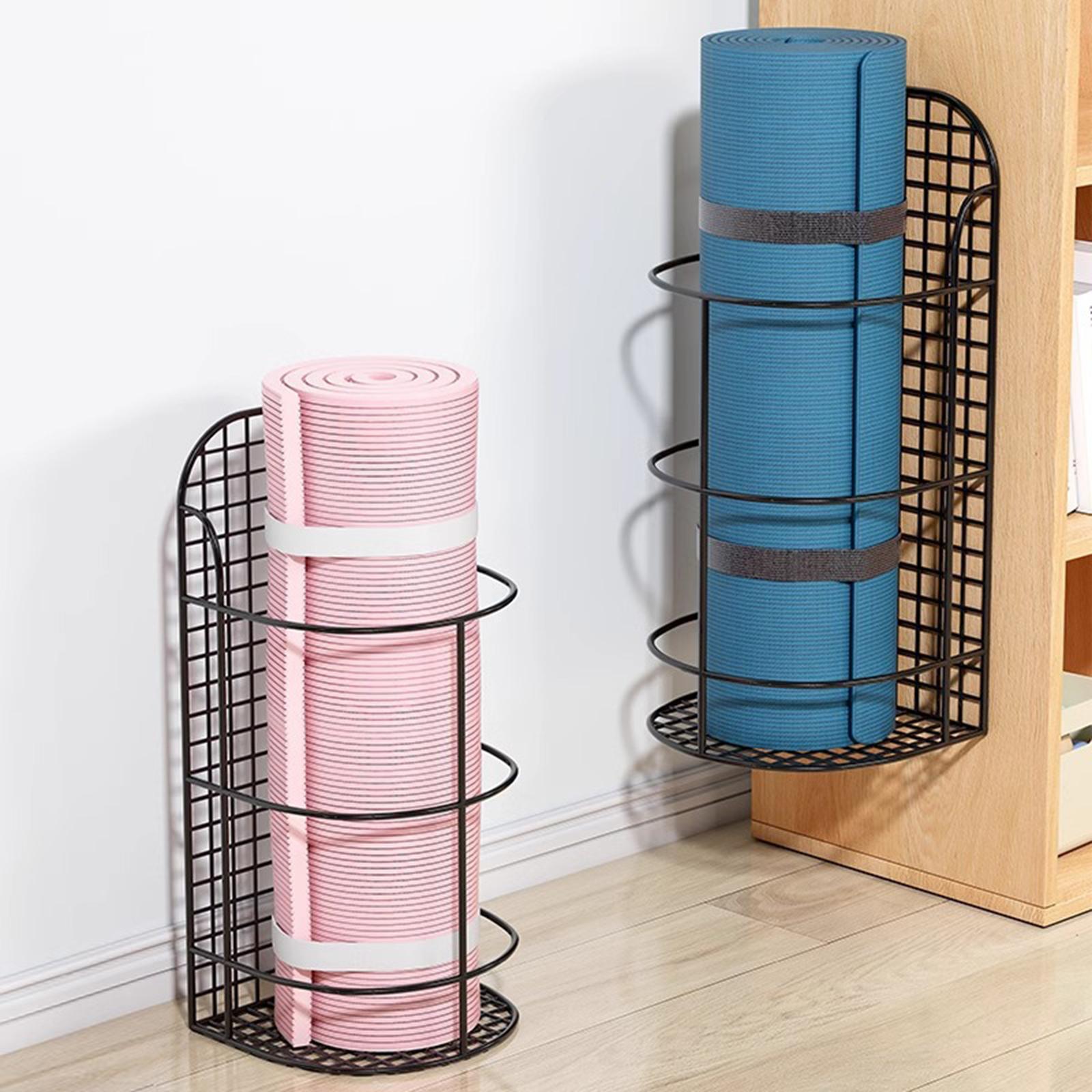 Yoga Mat Storage Basket Equipment Corner Shelf for Dumbbell Resistance Bands