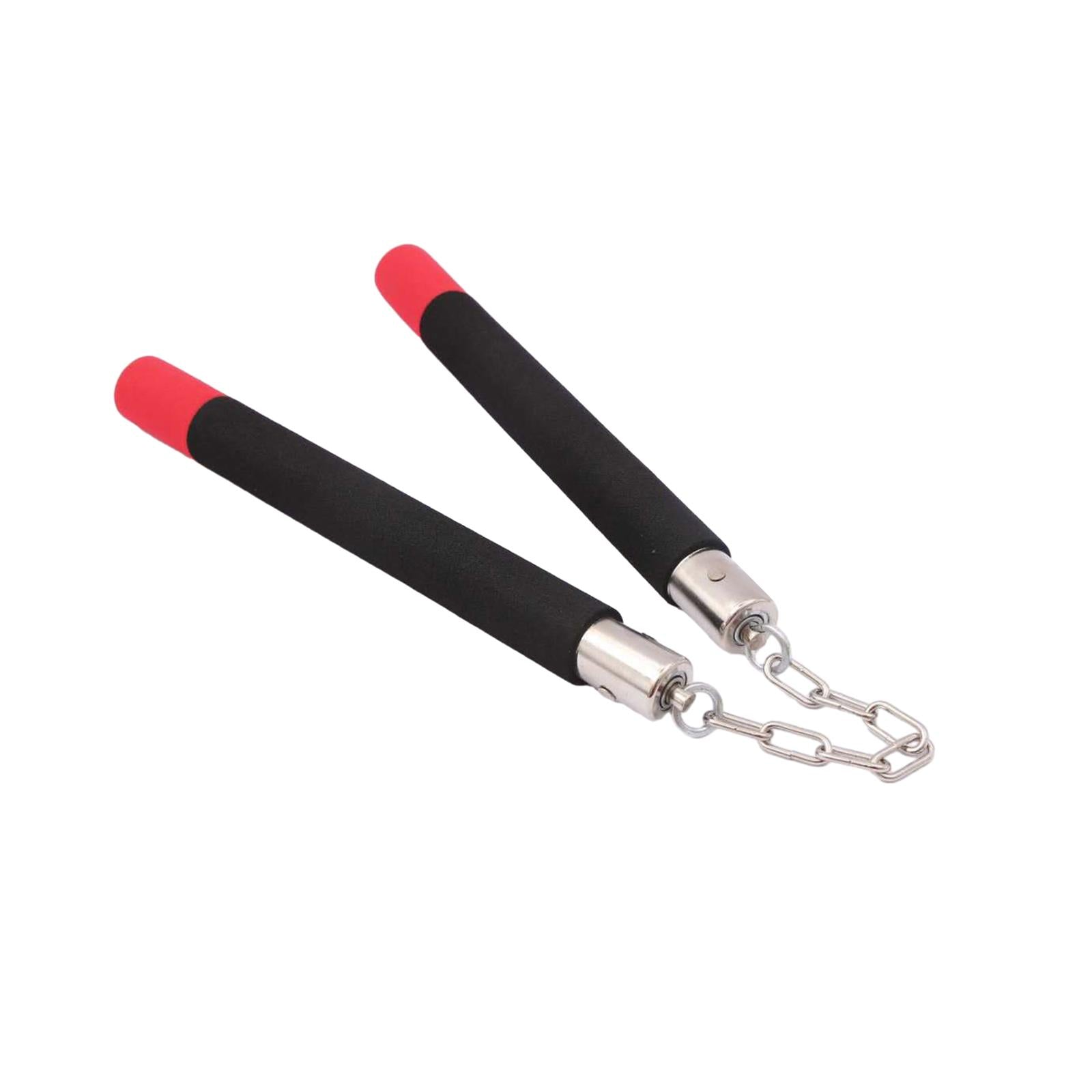 Foam Nunchucks Iron Chain Training Nunchucks for Children Kung Fu Practicing Rotating Shaft Red