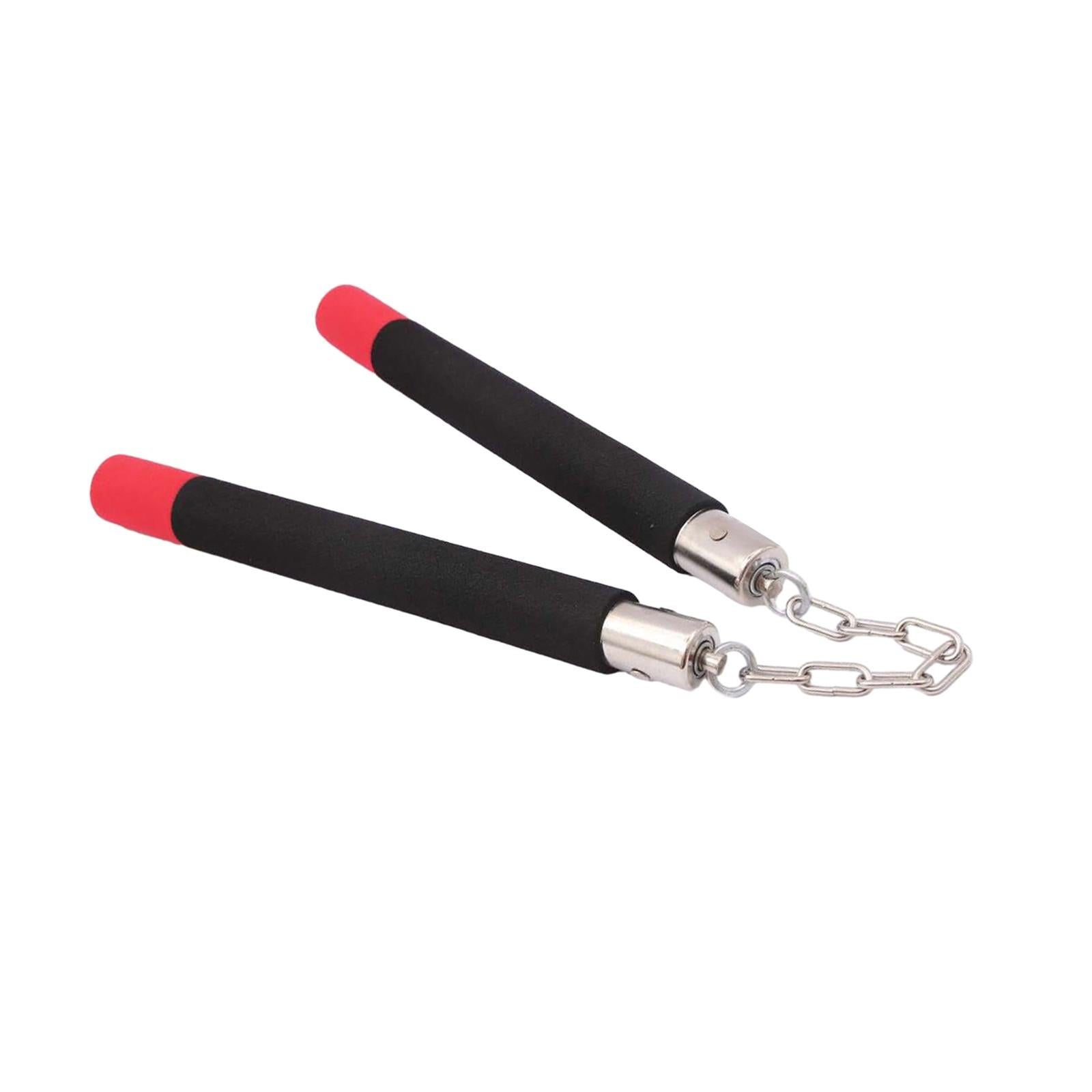 Foam Nunchucks Iron Chain Training Nunchucks for Children Kung Fu Practicing Rotating Shaft Red
