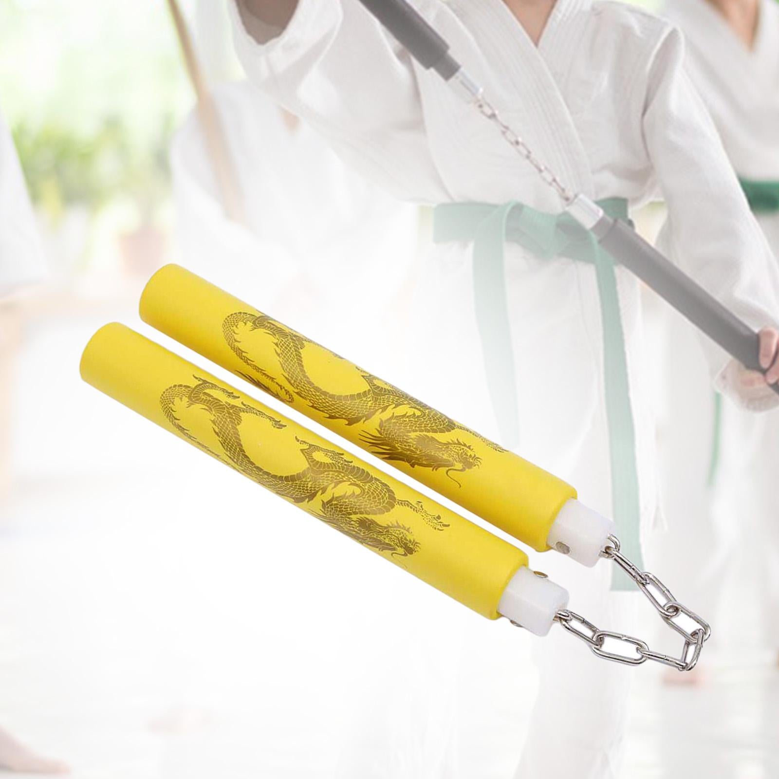 Foam Training Nunchucks Toys Chinese Nunchucks for Sports Karate Working Out Yellow