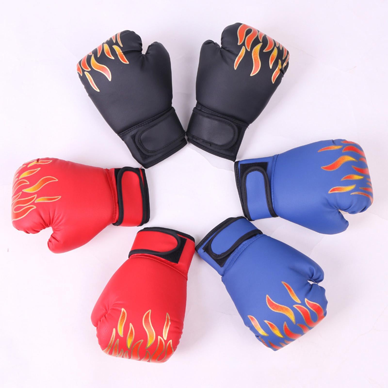 2 Pair of Kids Boxing Gloves Fitness Exercise Mma Muay Thai Heavy Bag Gloves Pink and Red