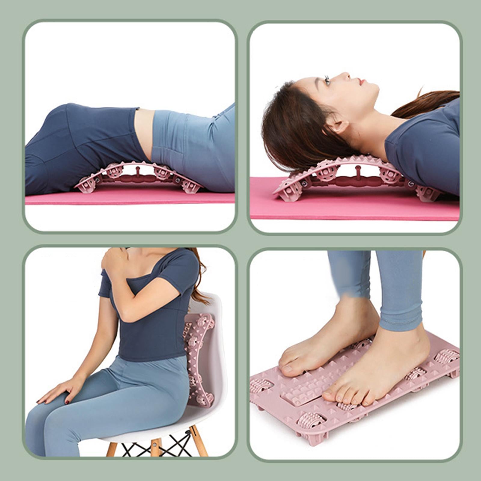 Neck Back Stretcher Massage Waist Back Neck Board for Sofa Chair Women Men Pink