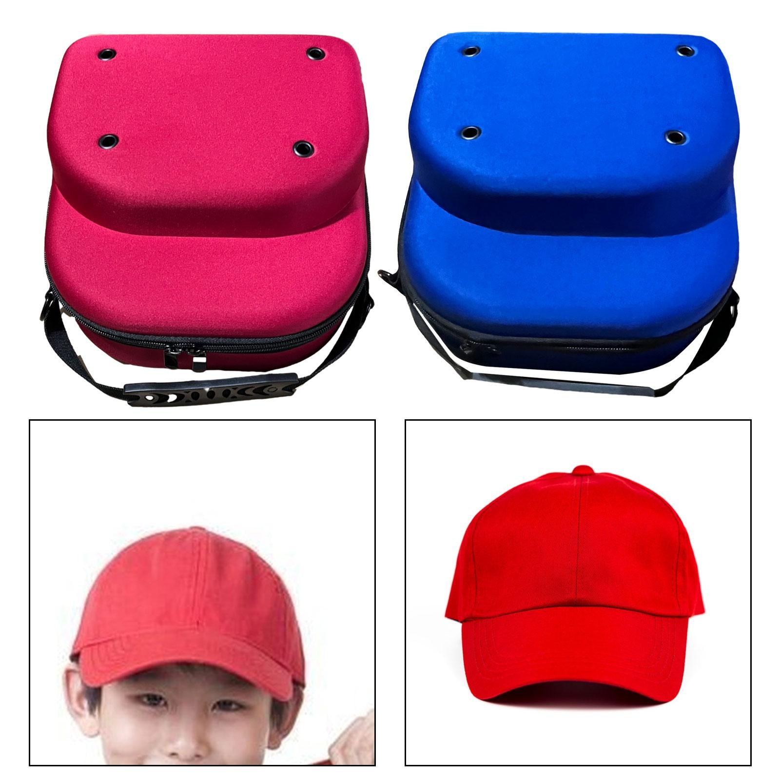 Hat Carrier Travel Case Handbag Portable Carrying Hat Case for Baseball Caps red