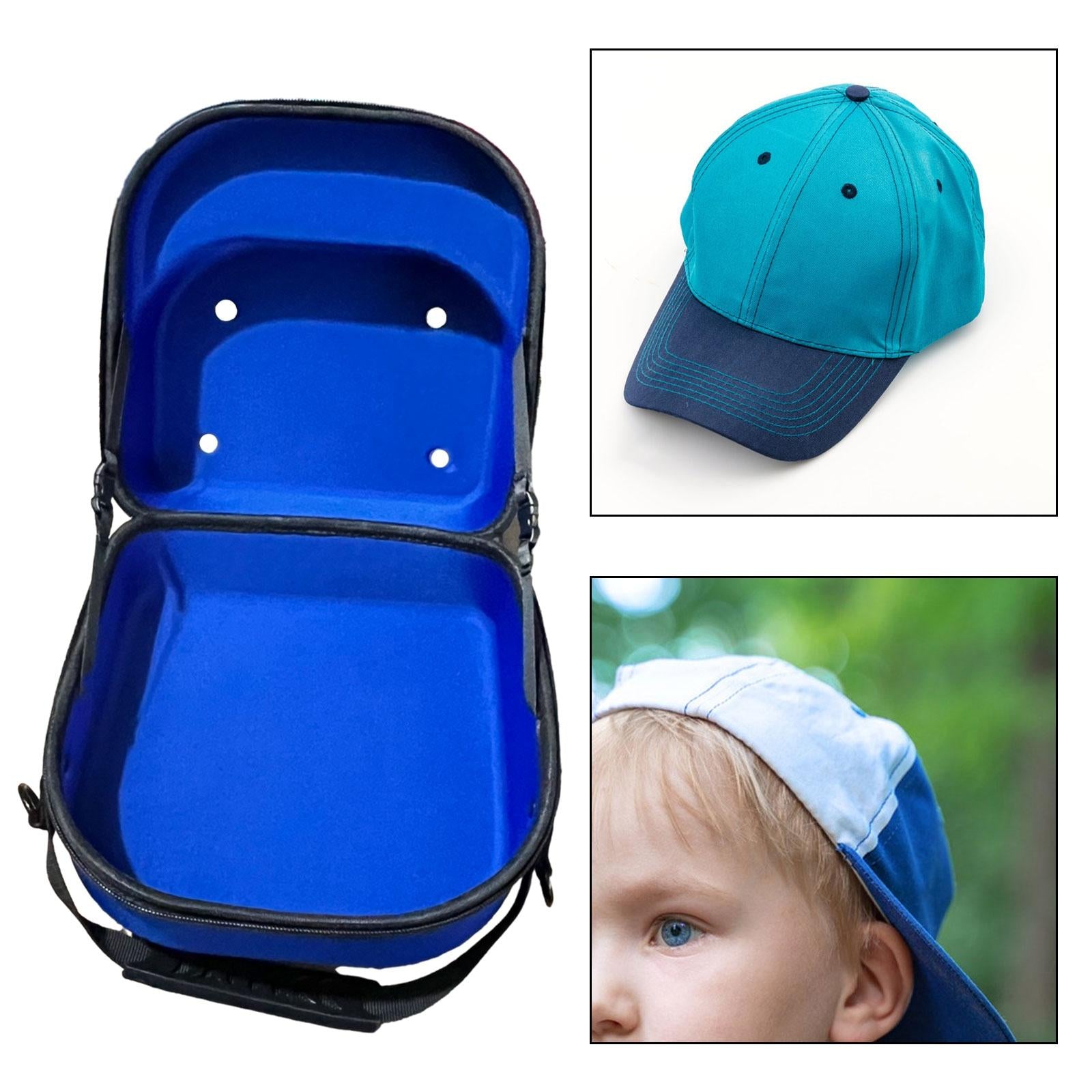 Hat Carrier Travel Case Handbag Portable Carrying Hat Case for Baseball Caps blue