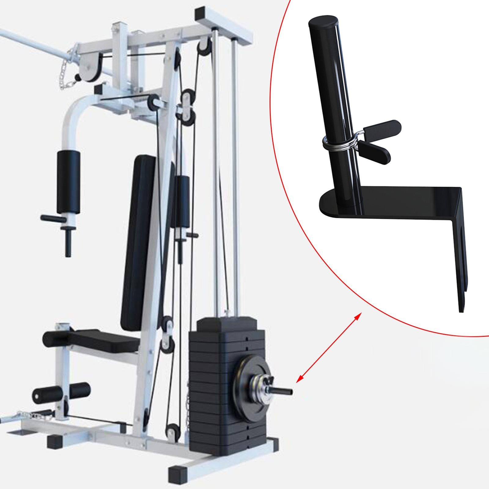 Gym Weight Stack Fitness Equipment Attachment Barbell Plates Rack Add Weight