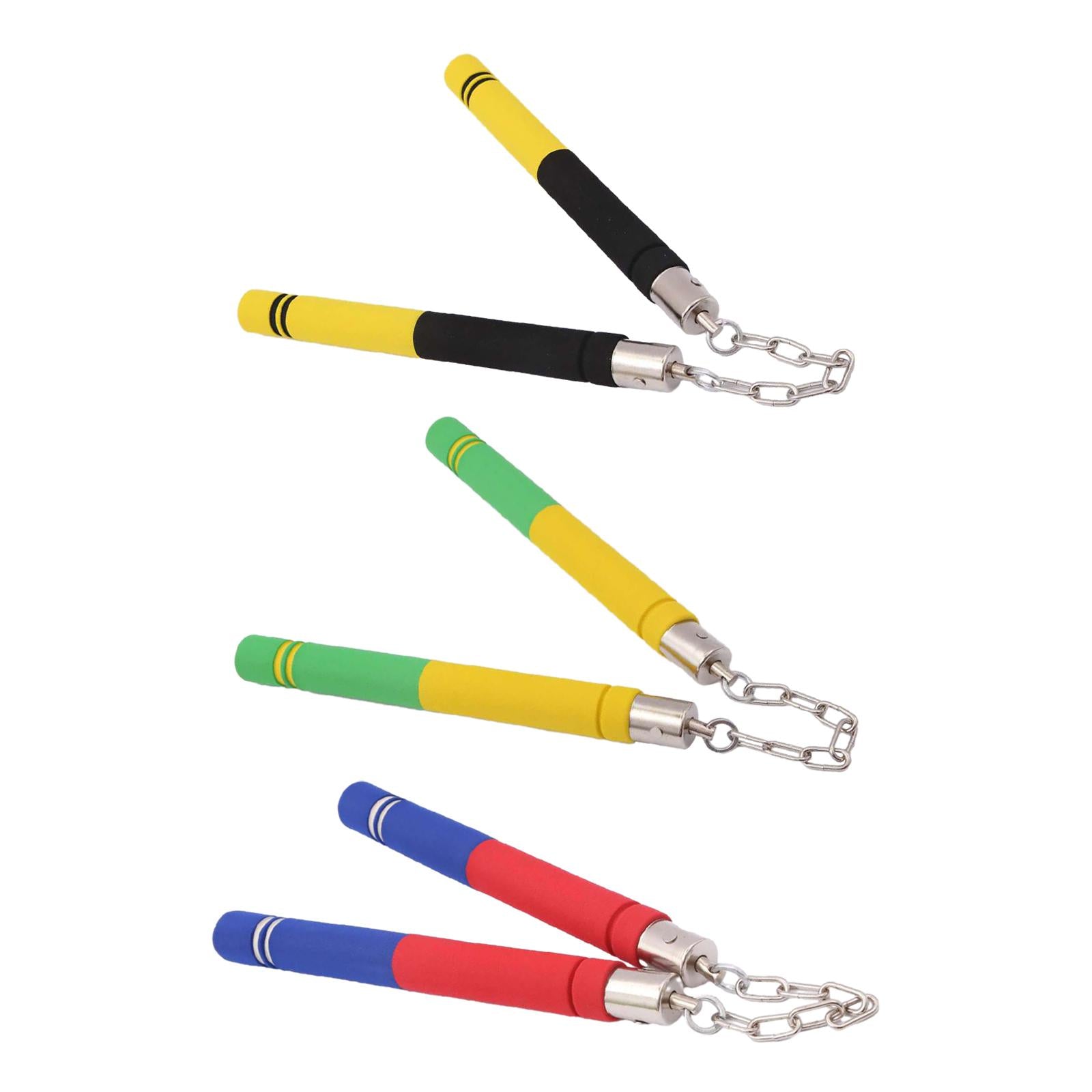 Foam Nunchucks for Kids Adults Toy Nunchakus for Sports Practicing Taekwondo Black Yellow