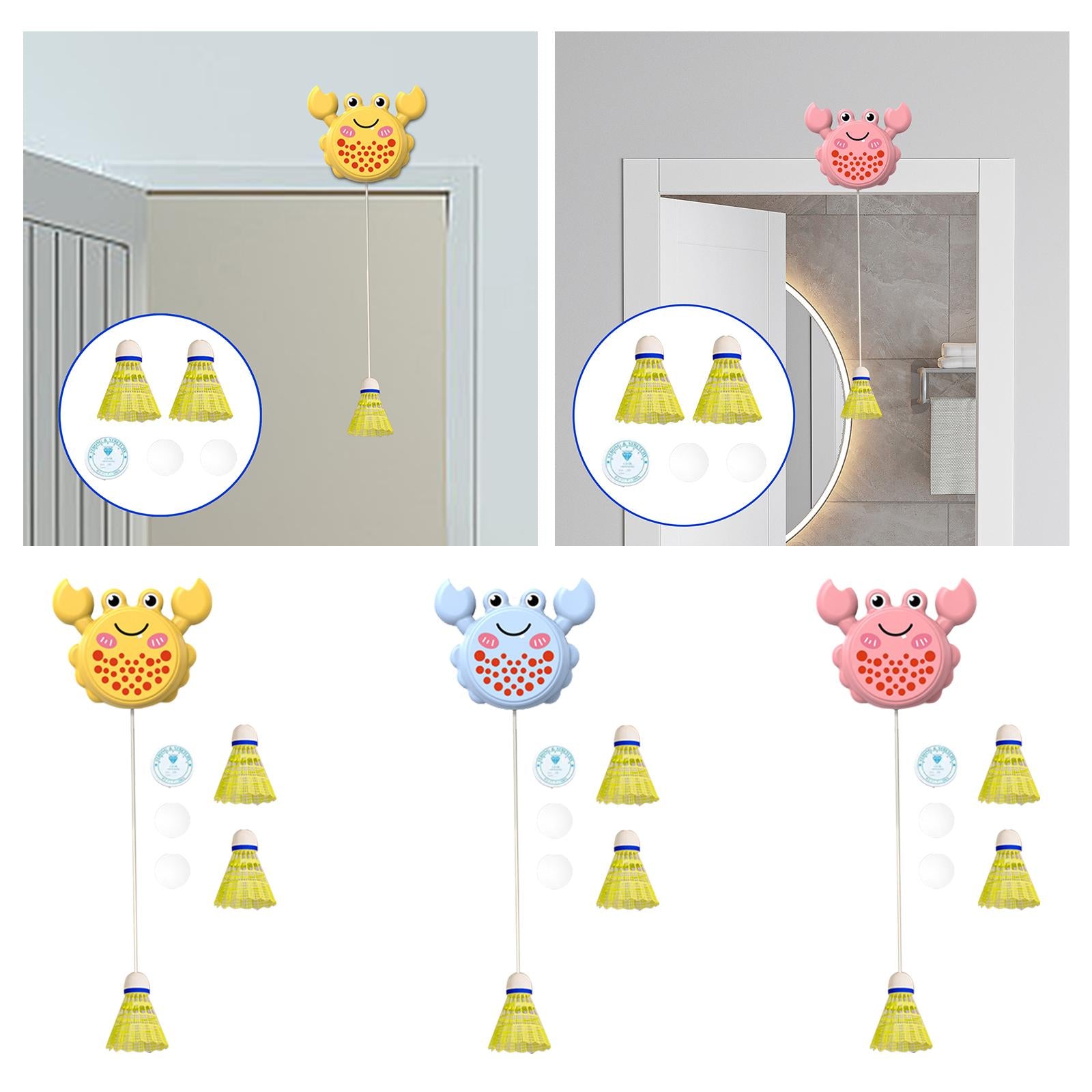Hanging Badminton Trainer Badminton Training for Game Indoor Playing Workout yellow