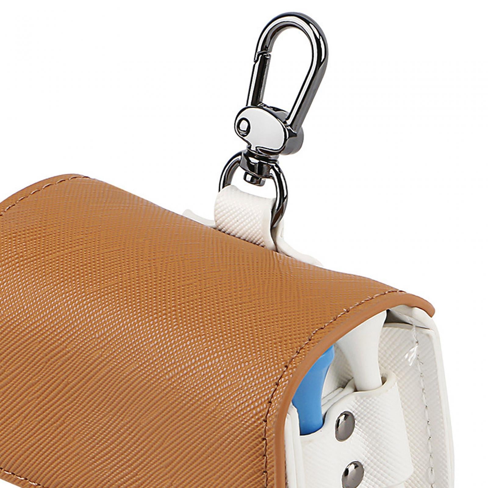 Golf Tee Holder Pouch Golf Ball Collector Container Case Golf Ball Waist Bag Brown