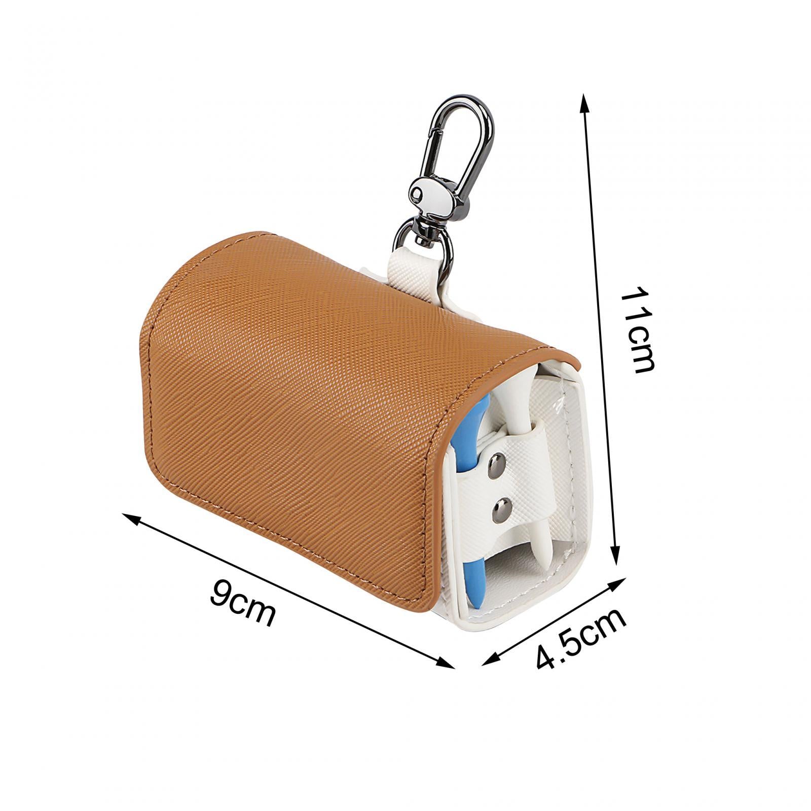 Golf Tee Holder Pouch Golf Ball Collector Container Case Golf Ball Waist Bag Brown