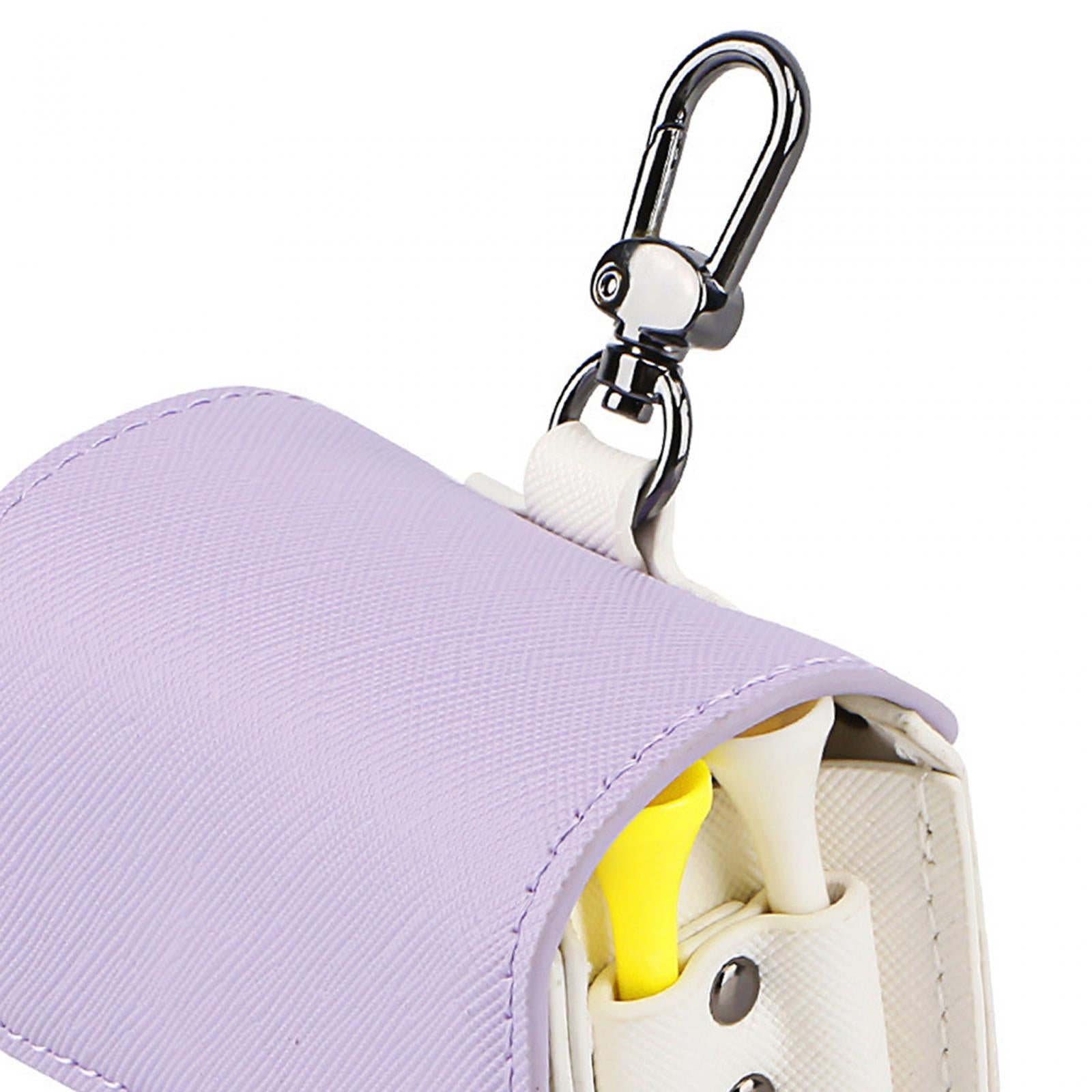 Golf Tee Holder Pouch Golf Ball Collector Container Case Golf Ball Waist Bag Purple
