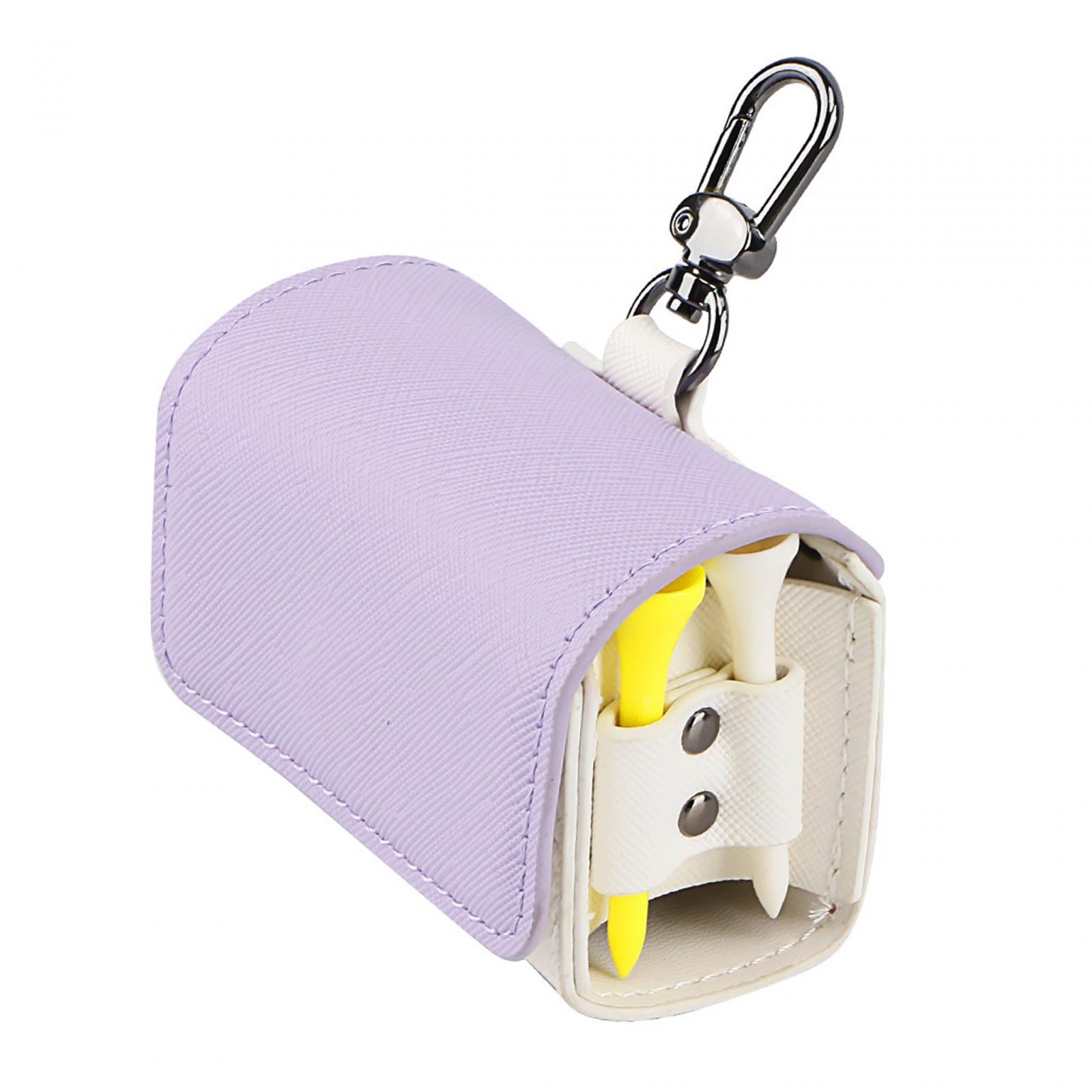 Golf Tee Holder Pouch Golf Ball Collector Container Case Golf Ball Waist Bag Purple