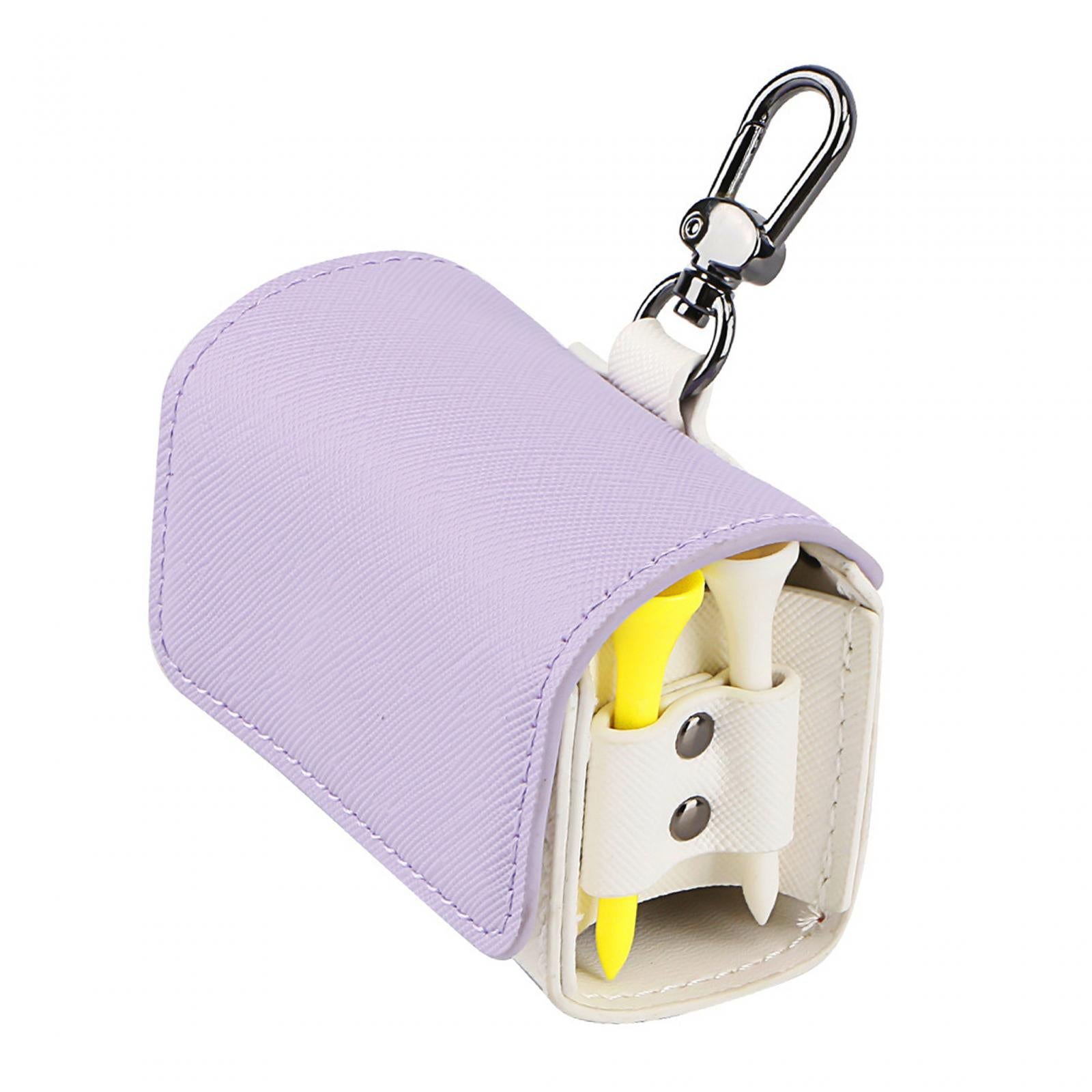 Golf Tee Holder Pouch Golf Ball Collector Container Case Golf Ball Waist Bag Purple
