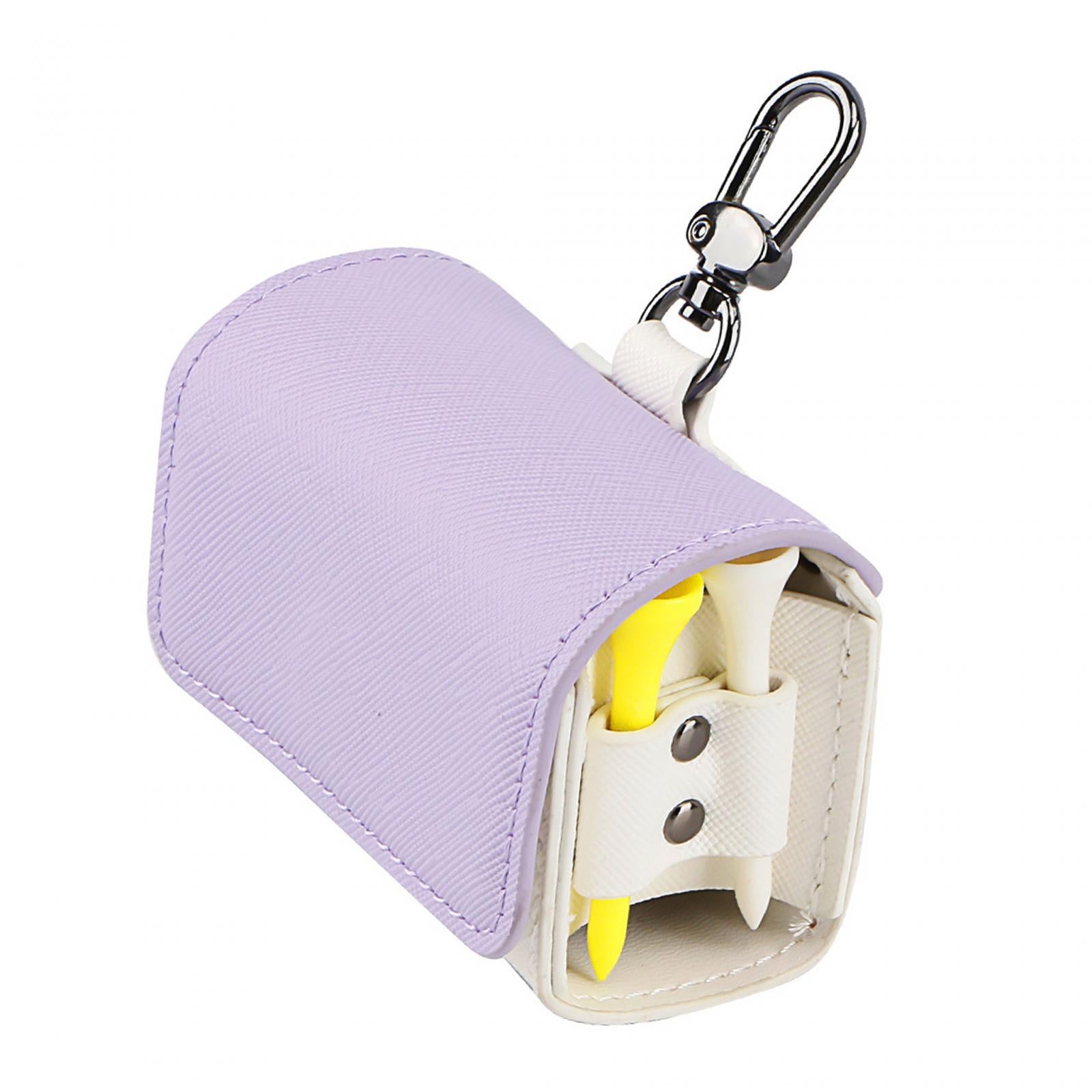 Golf Tee Holder Pouch Golf Ball Collector Container Case Golf Ball Waist Bag Purple