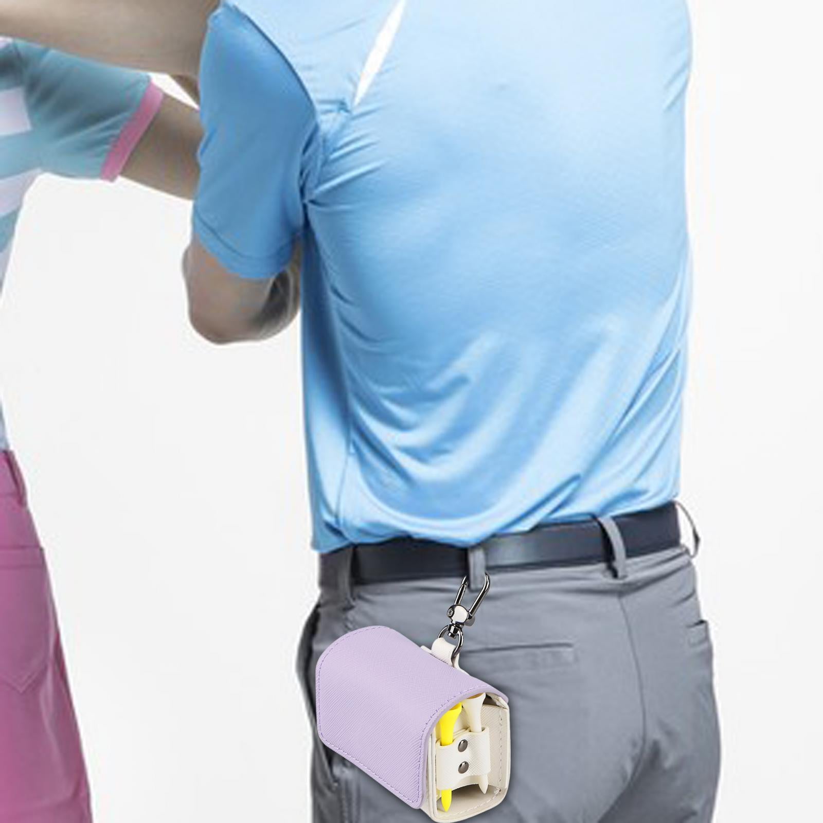 Golf Tee Holder Pouch Golf Ball Collector Container Case Golf Ball Waist Bag Purple