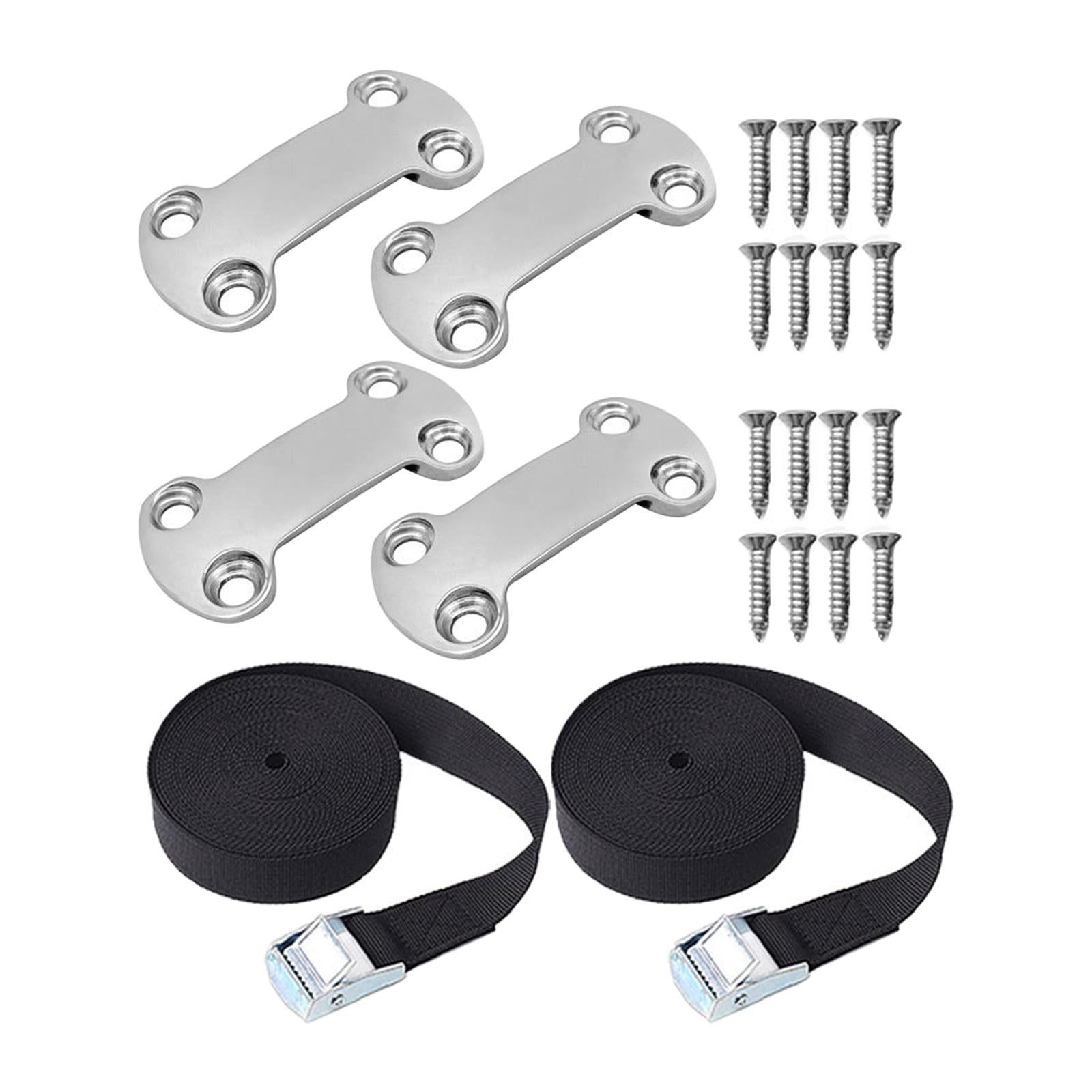 Tie Down Strap Kit with Screws Luggage Belts for Ratchet Trailers Truck Beds 16 Screws