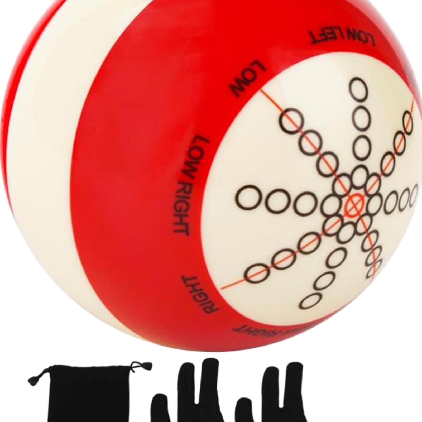 Billiards Cue Ball with Position Marker for Beginners with 2 Billiard Gloves