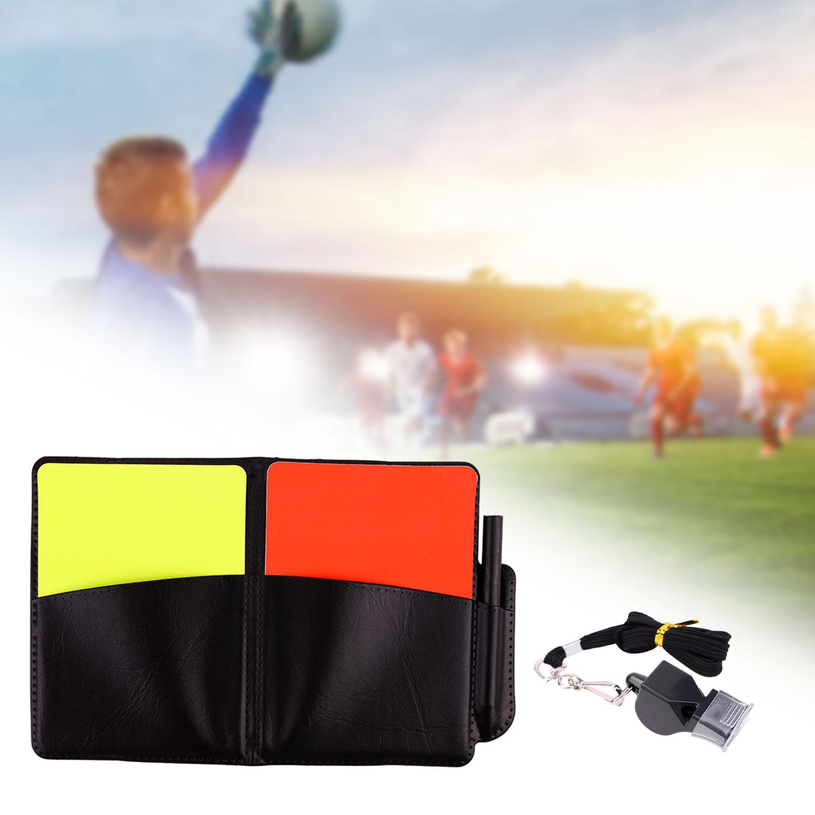3xSoccer Referee Cards Set PVC Football Yellow and Red Card for Outdoor Sports With Book Whistle
