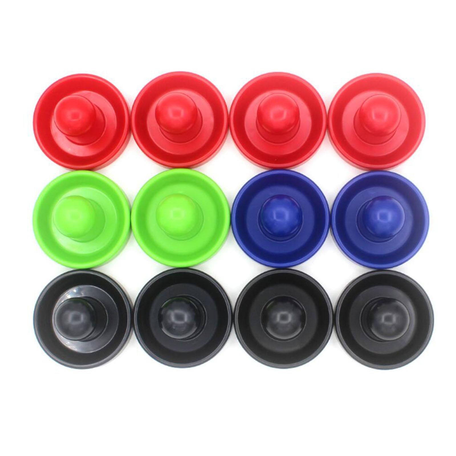 4 Colors Air Hockey Pushers and 8 Pucks 2.5 inch Air Hockey Pucks for Family