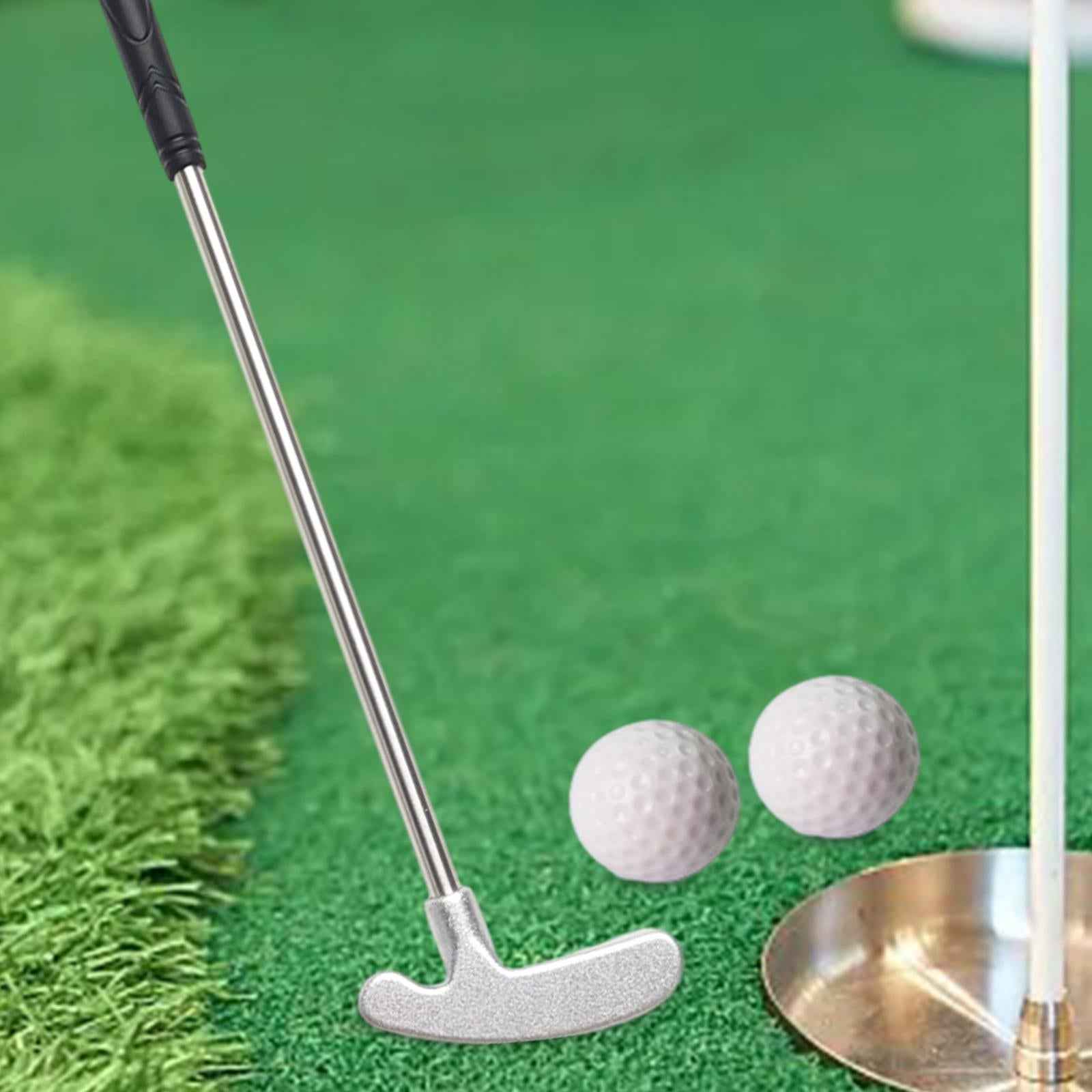 Mini Golf Putters Toy 15.8cm Multifunctional Home Decor for Toddlers Portable Silver with 2 balls