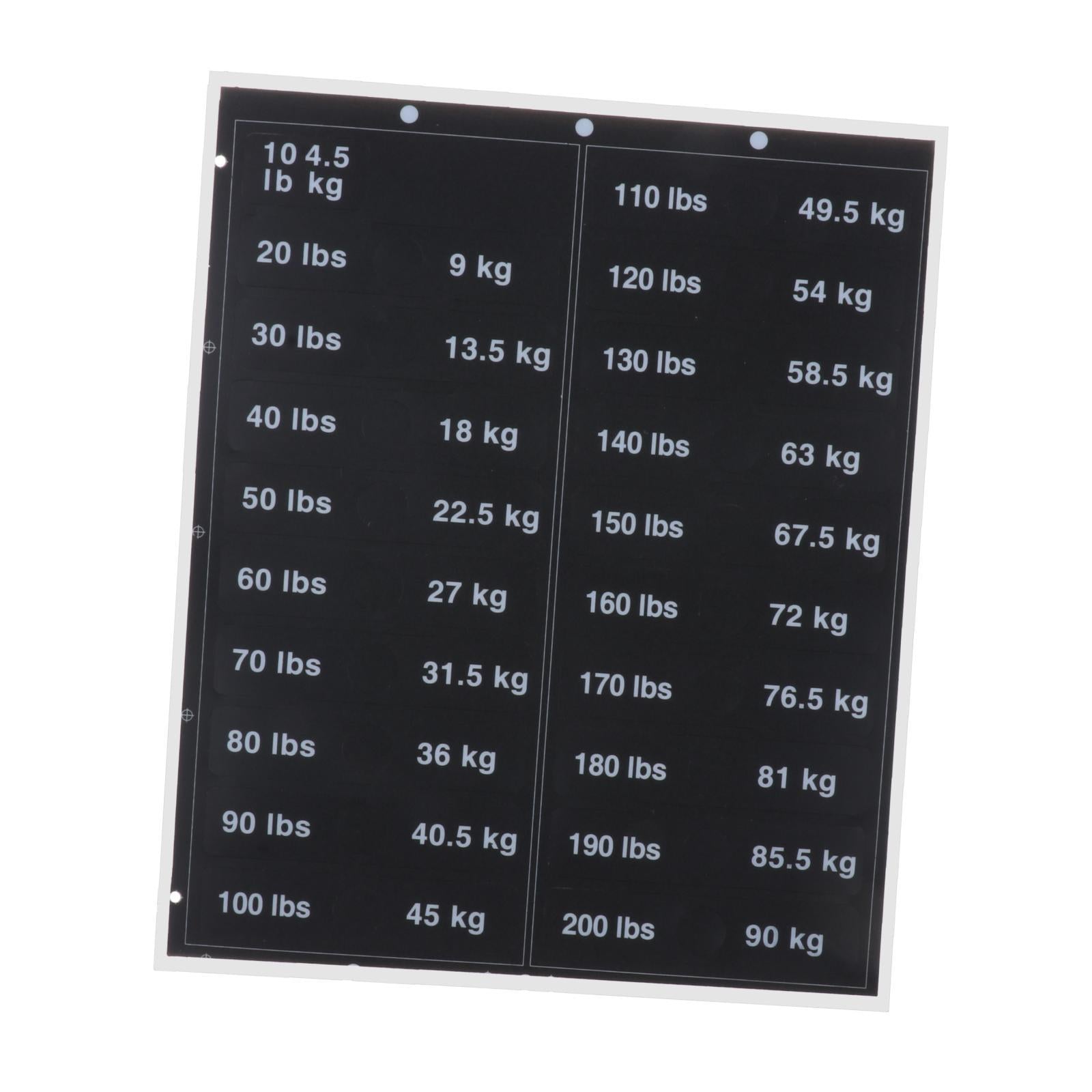 2xWeight Stack Labels 4.5kg to 90kg Weight Block Label Sticker Number Stickers