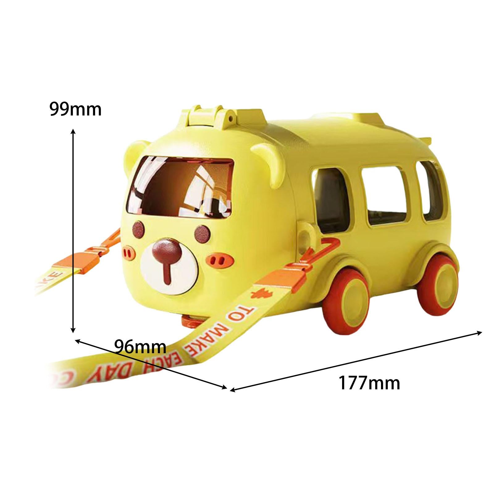 Cute Water Bottle with Straw and Strap Childrens Water Cup Water Bottle Yellow