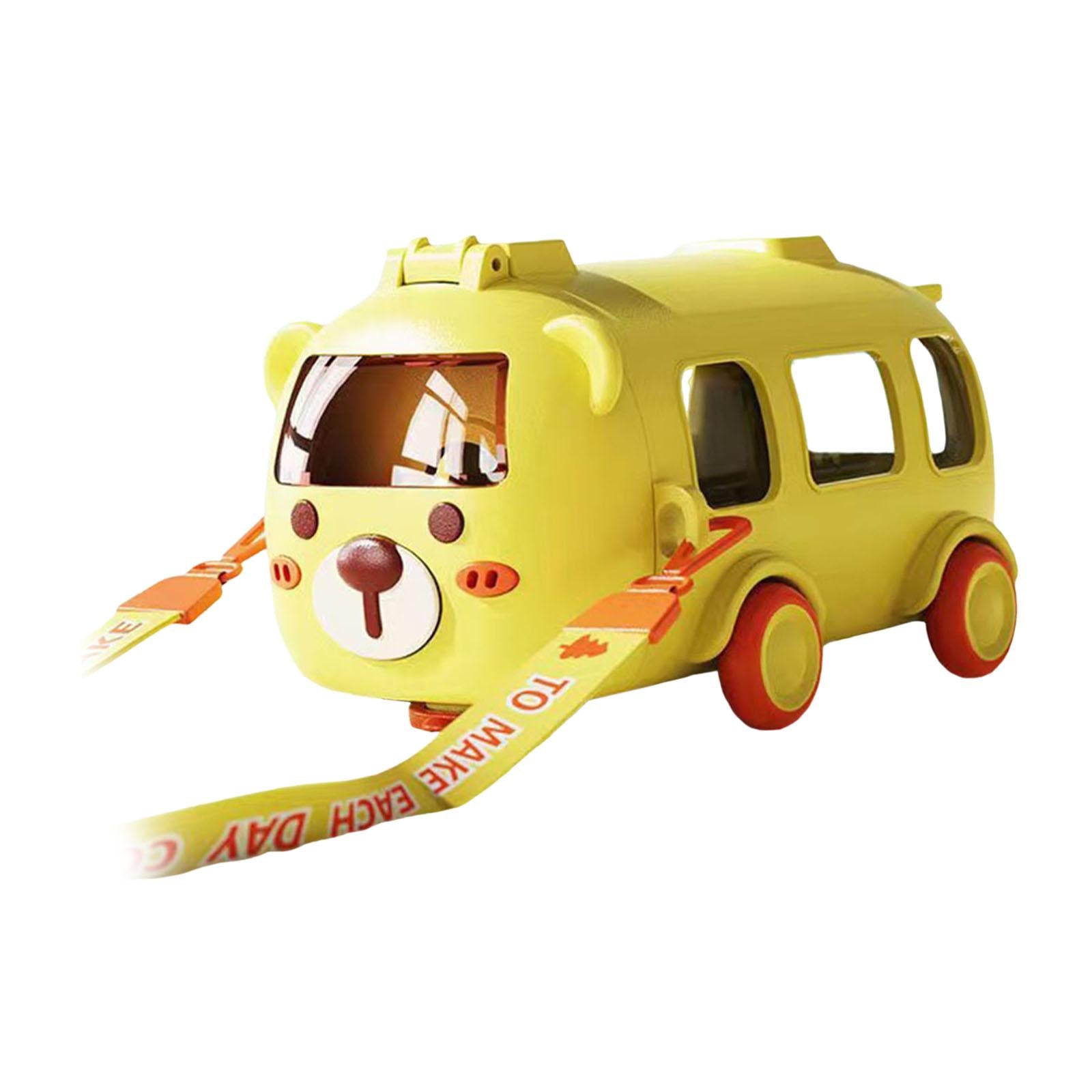 Cute Water Bottle with Straw and Strap Childrens Water Cup Water Bottle Yellow
