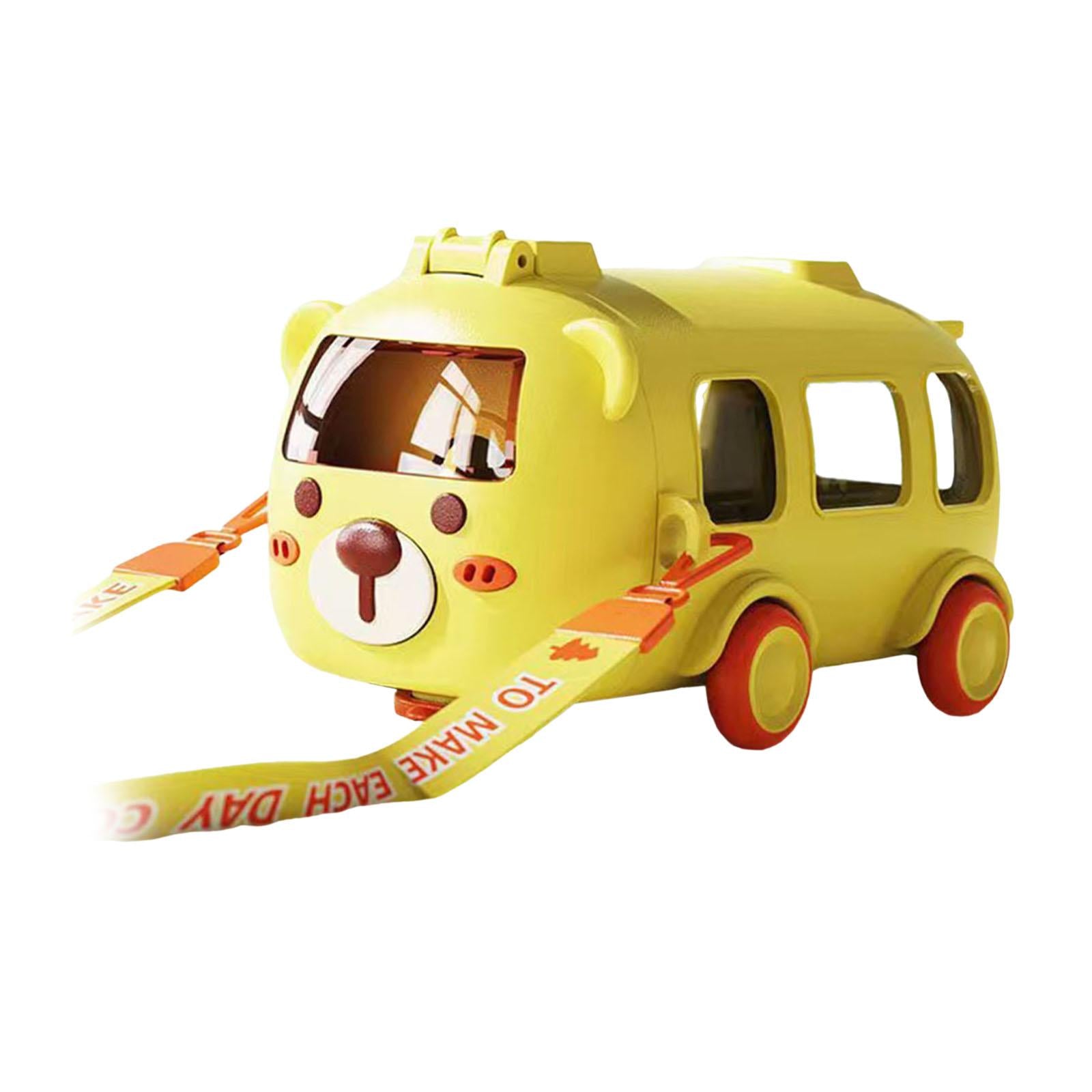 Cute Water Bottle with Straw and Strap Childrens Water Cup Water Bottle Yellow