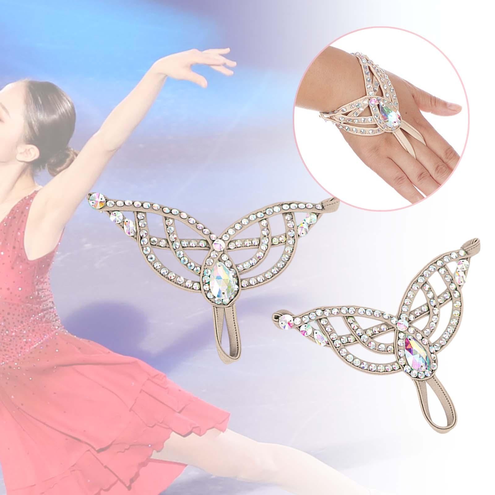 Figure Skating Bracelet Unique Performance Decoration for Show Outdoor Dance Khaki S