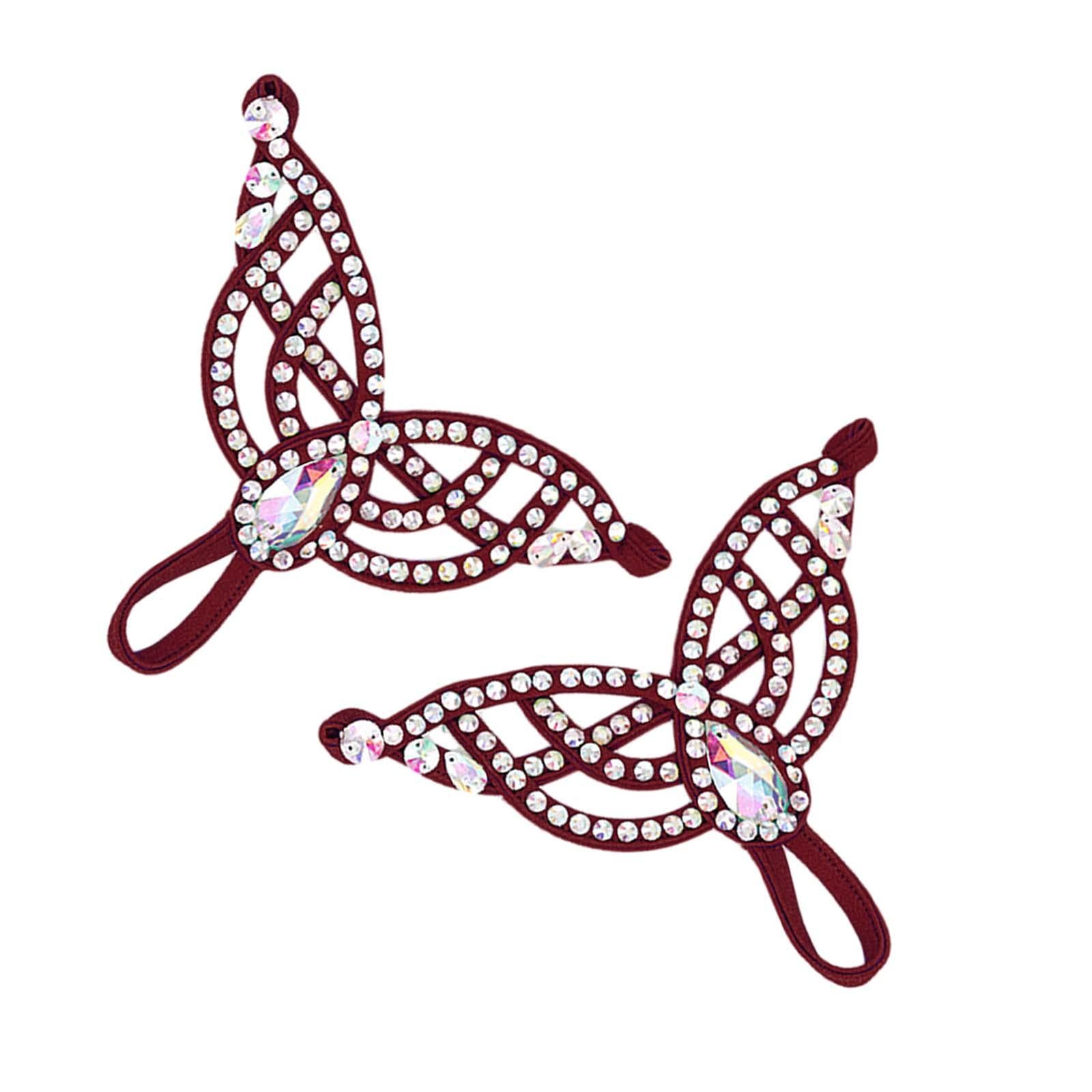 Figure Skating Bracelet Unique Performance Decoration for Show Outdoor Dance Red L