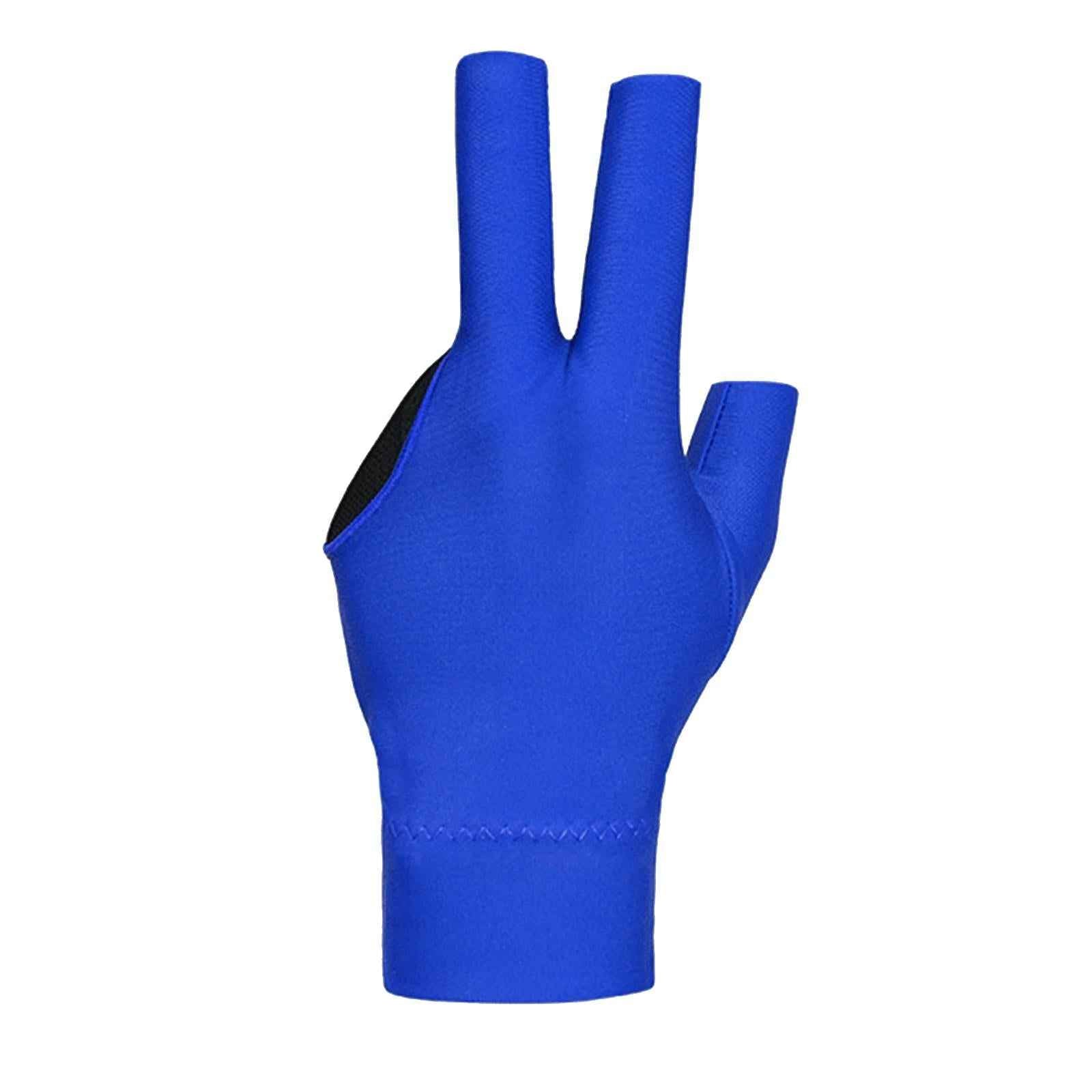 Three Fingers Billiard Glove Non Slip Left Hand for Women Men Indoor Playing blue