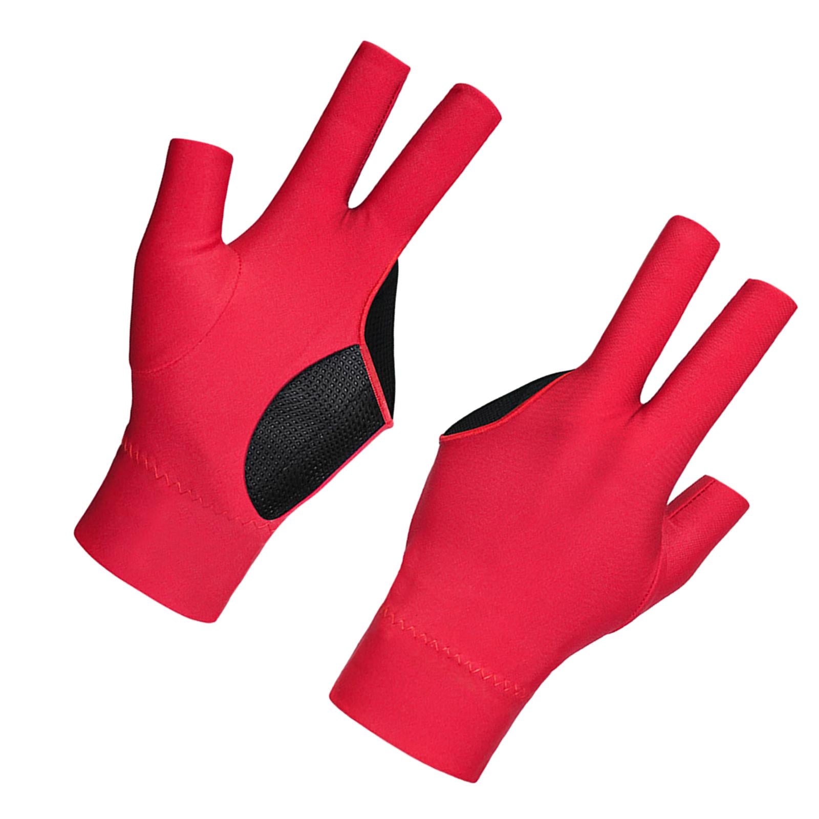 3 Finger Billiards Glove Right Hand Billiard Accessories Three Fingers Glove Red