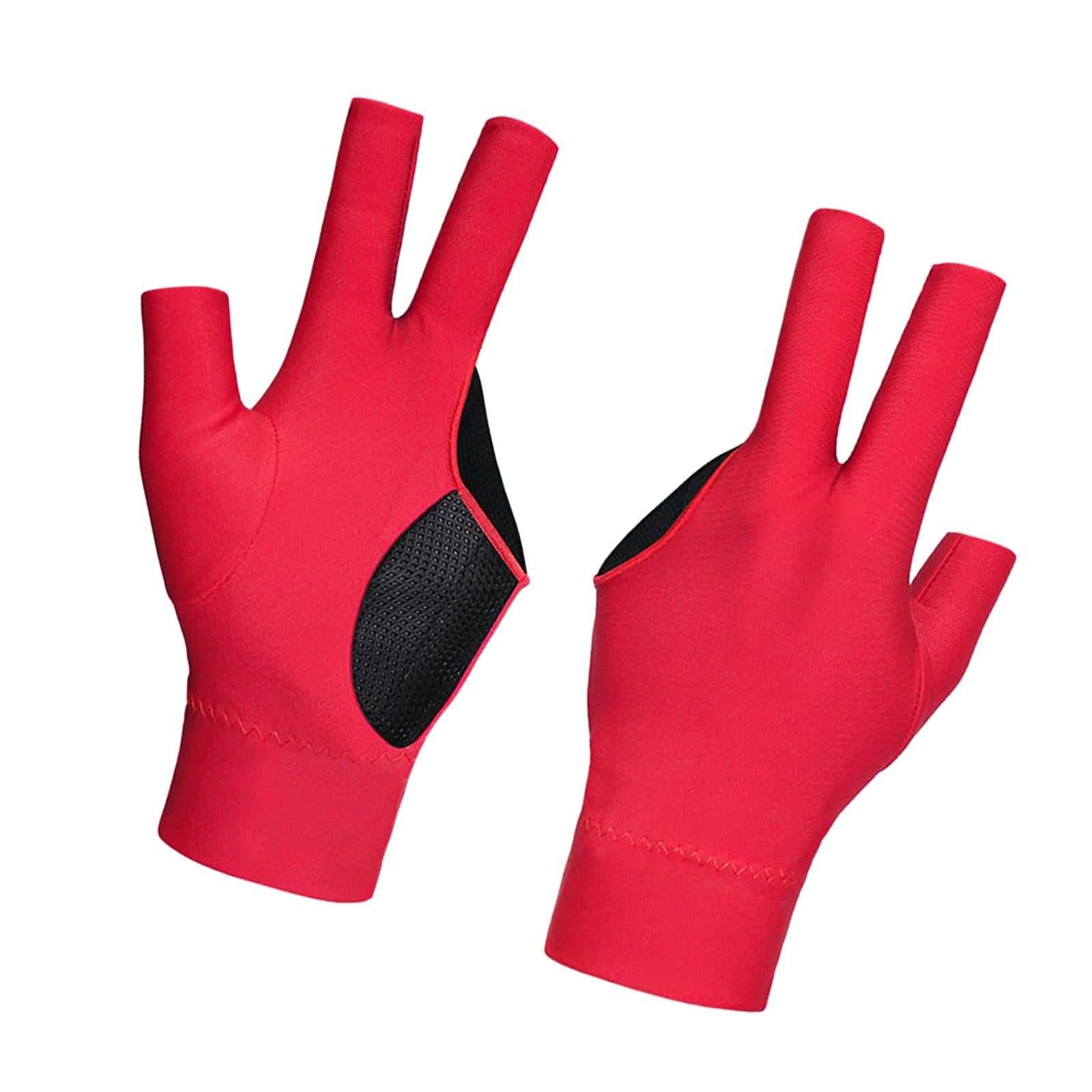 3 Finger Billiards Glove Right Hand Billiard Accessories Three Fingers Glove Red