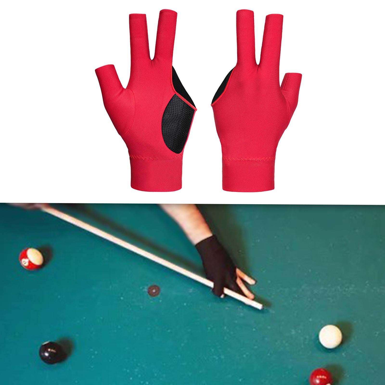 3 Finger Billiards Glove Right Hand Billiard Accessories Three Fingers Glove Red