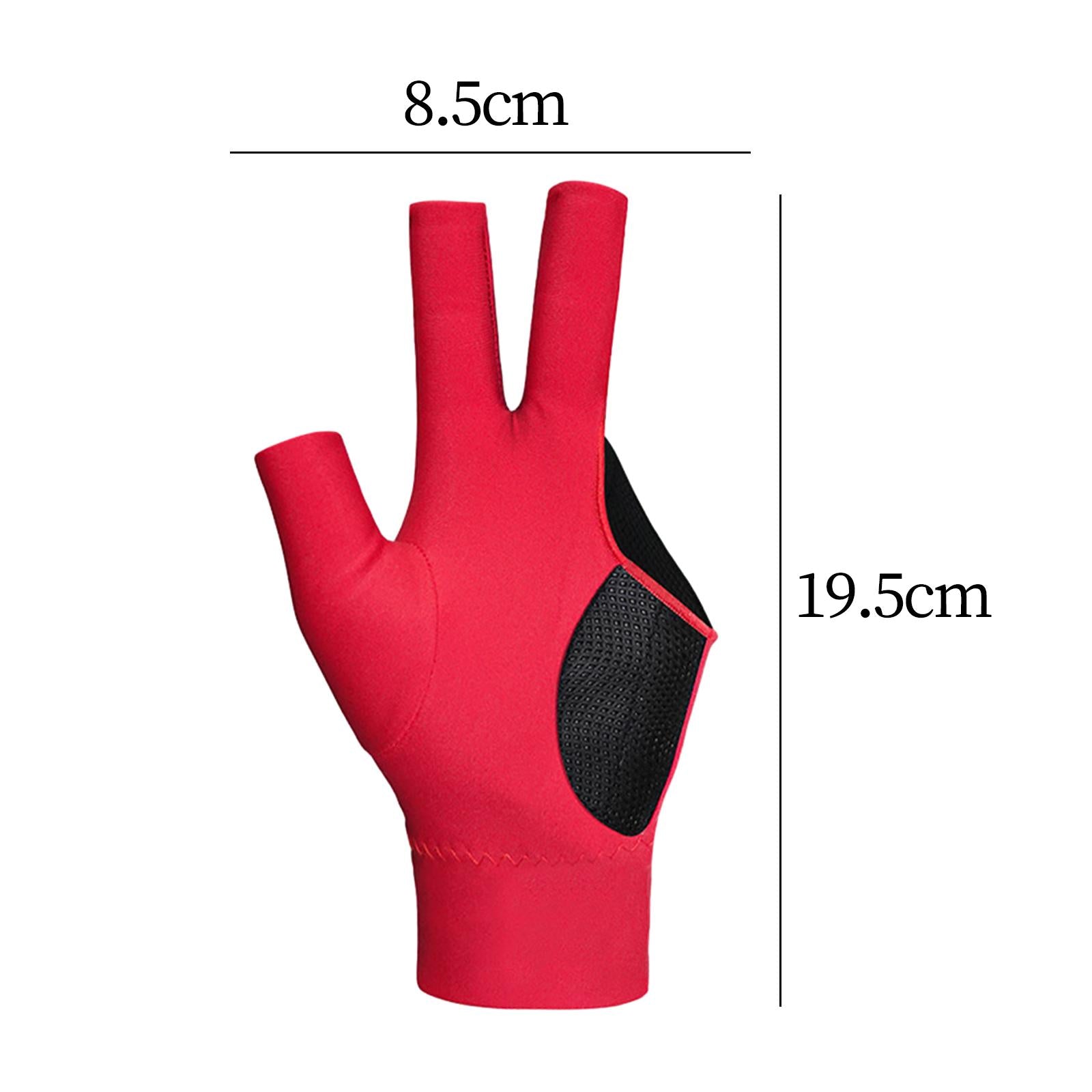 3 Finger Billiards Glove Right Hand Billiard Accessories Three Fingers Glove Red