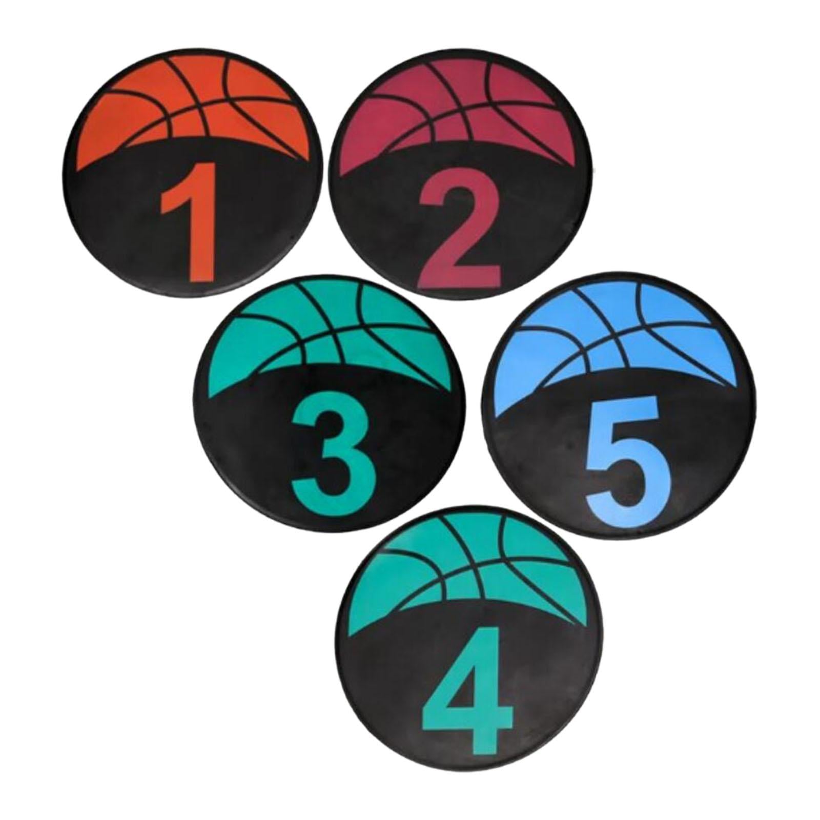5 Pieces Numbered Floor Spot Markers Training Mark for Soccer Outdoor Indoor