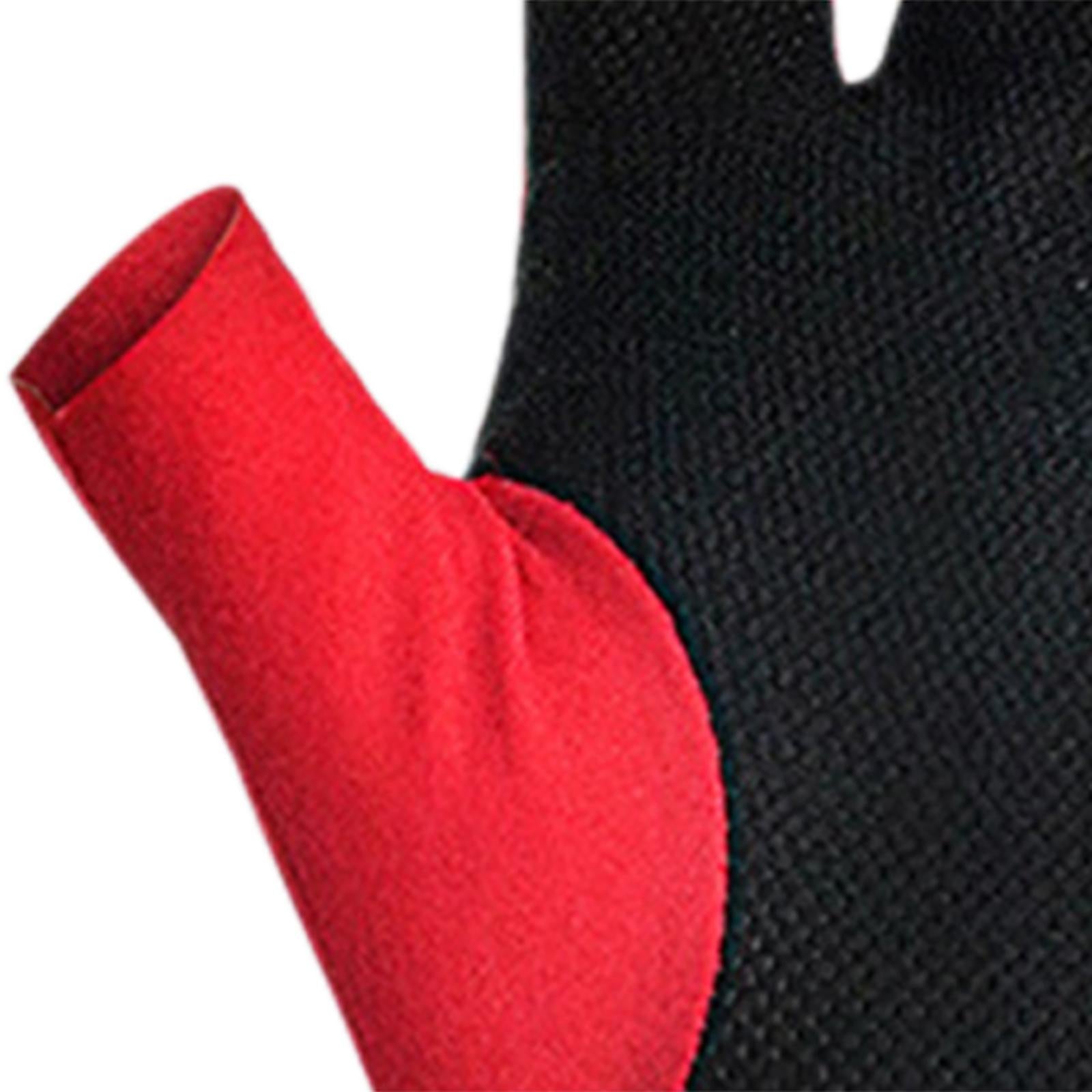 3 Fingers Billiard Glove Breathable Elastic Glove for Indoor Practice Adults Red