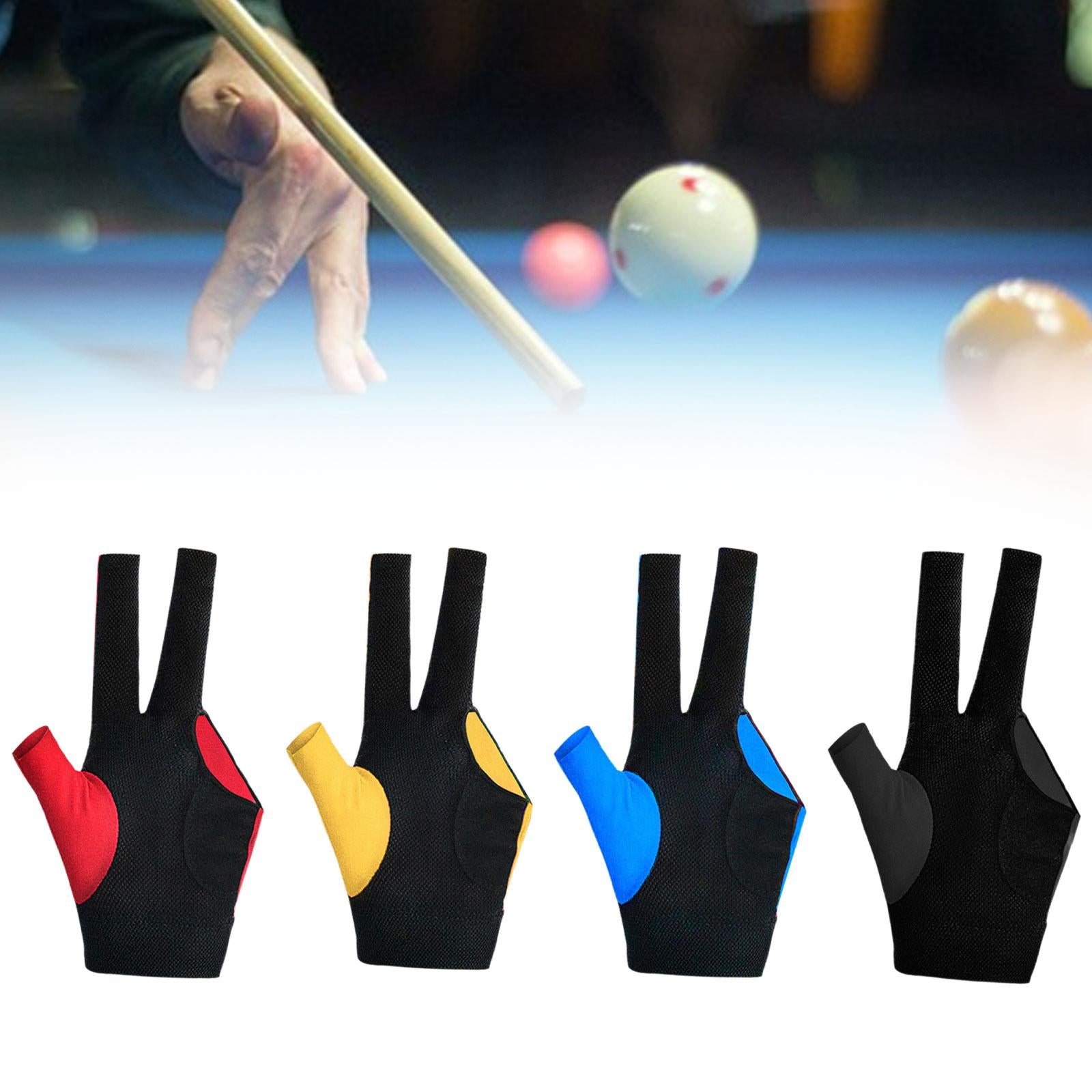 3 Fingers Billiard Glove Breathable Elastic Glove for Indoor Practice Adults Red