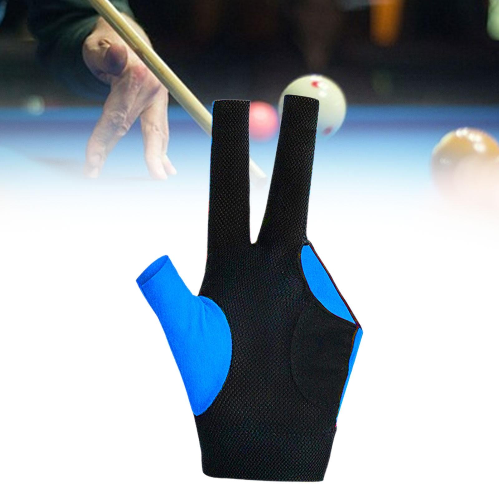 3 Fingers Billiard Glove Breathable Elastic Glove for Indoor Practice Adults Blue