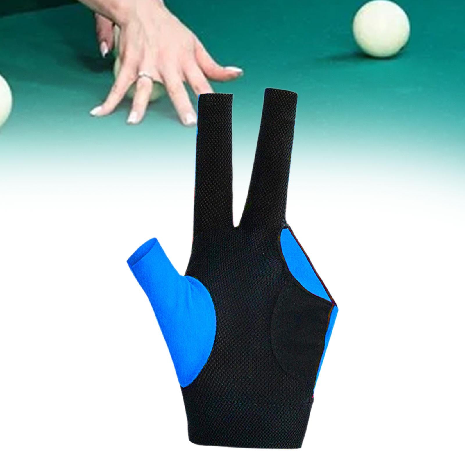 3 Fingers Billiard Glove Breathable Elastic Glove for Indoor Practice Adults Blue