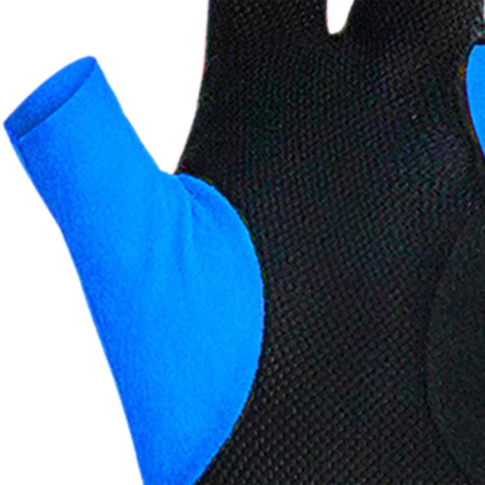 3 Fingers Billiard Glove Breathable Elastic Glove for Indoor Practice Adults Blue