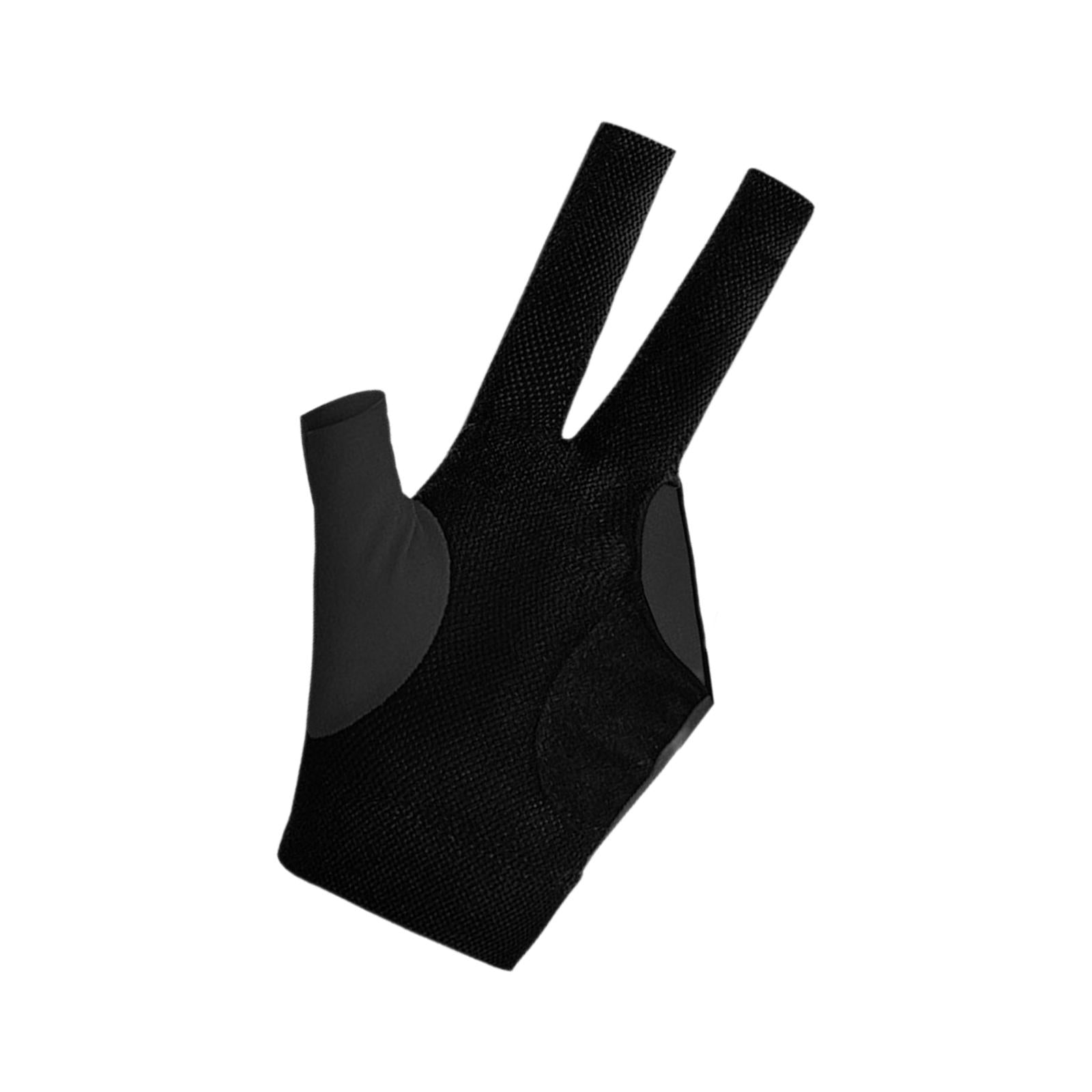 3 Fingers Billiard Glove Breathable Elastic Glove for Indoor Practice Adults Black
