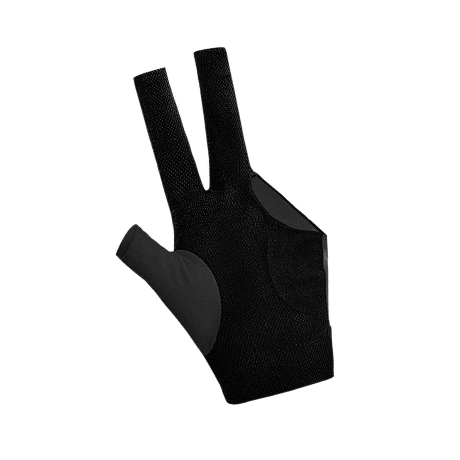 3 Fingers Billiard Glove Breathable Elastic Glove for Indoor Practice Adults Black