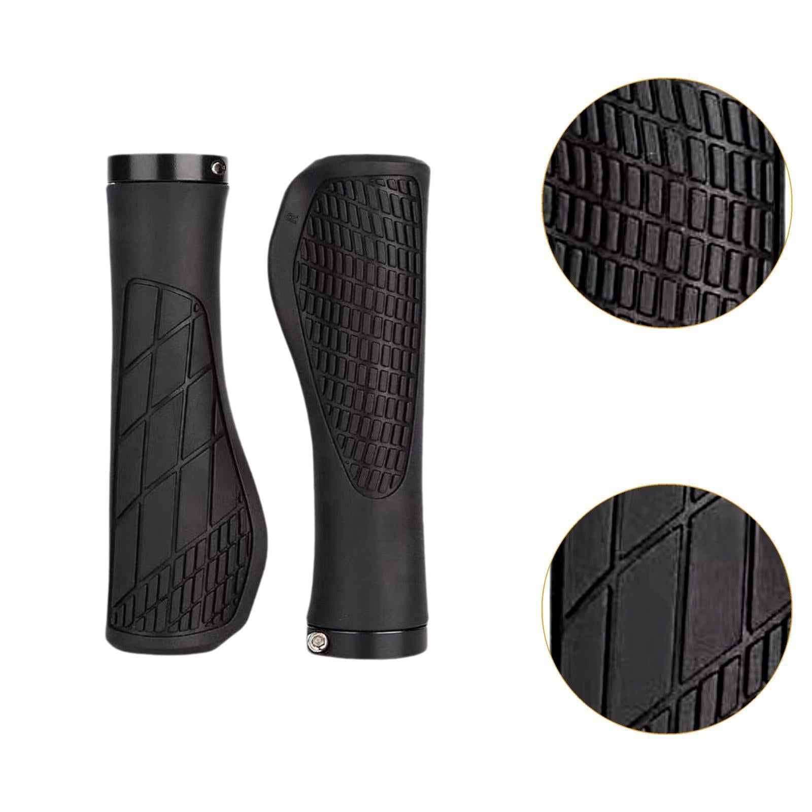 2x Bike Handlebar Grips Comfortable Bike Grips for Mountain Bikes BMX Sports Black
