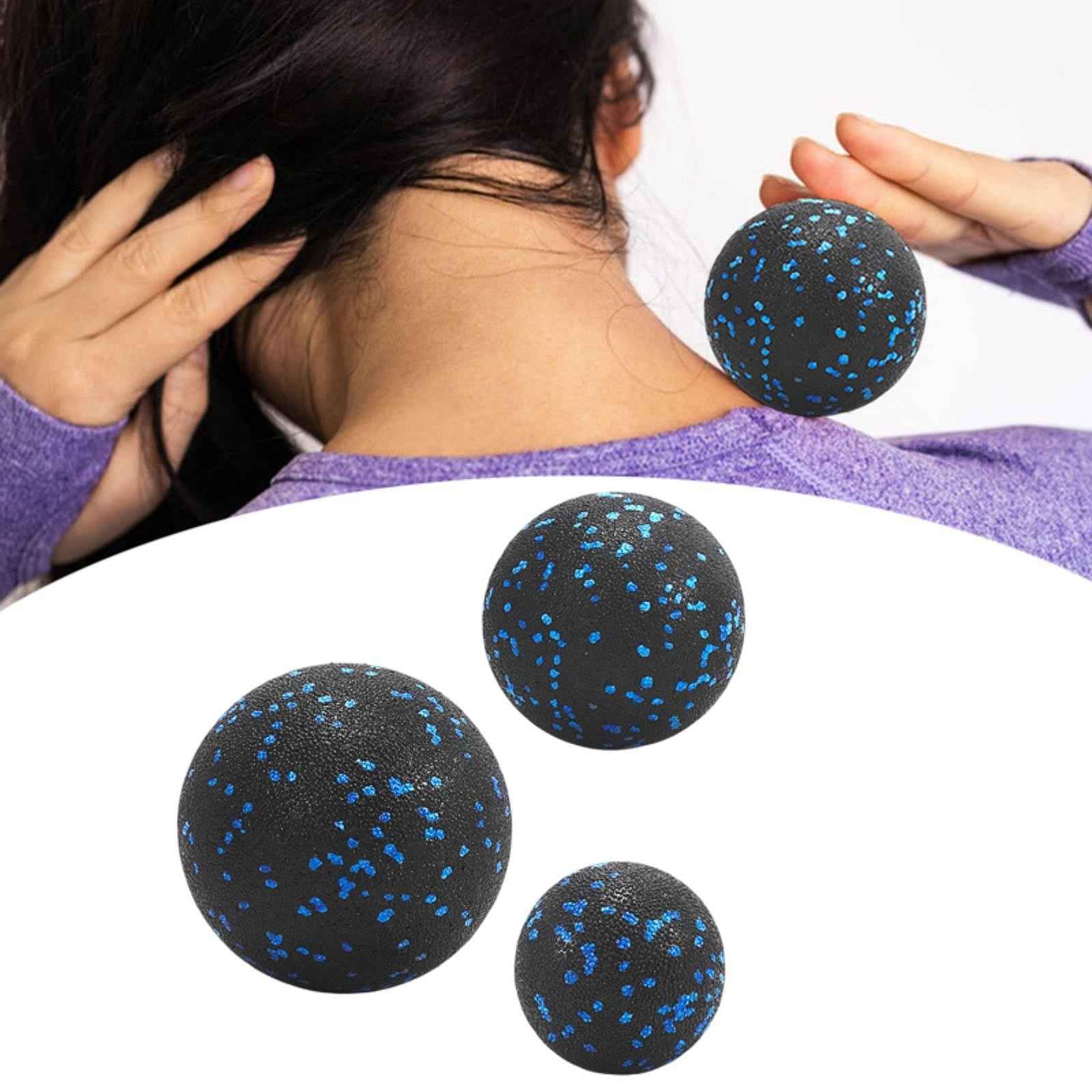 3 Pieces Massage Balls Compact Myofascial Balls for Foot Training Lower Back Black Blue